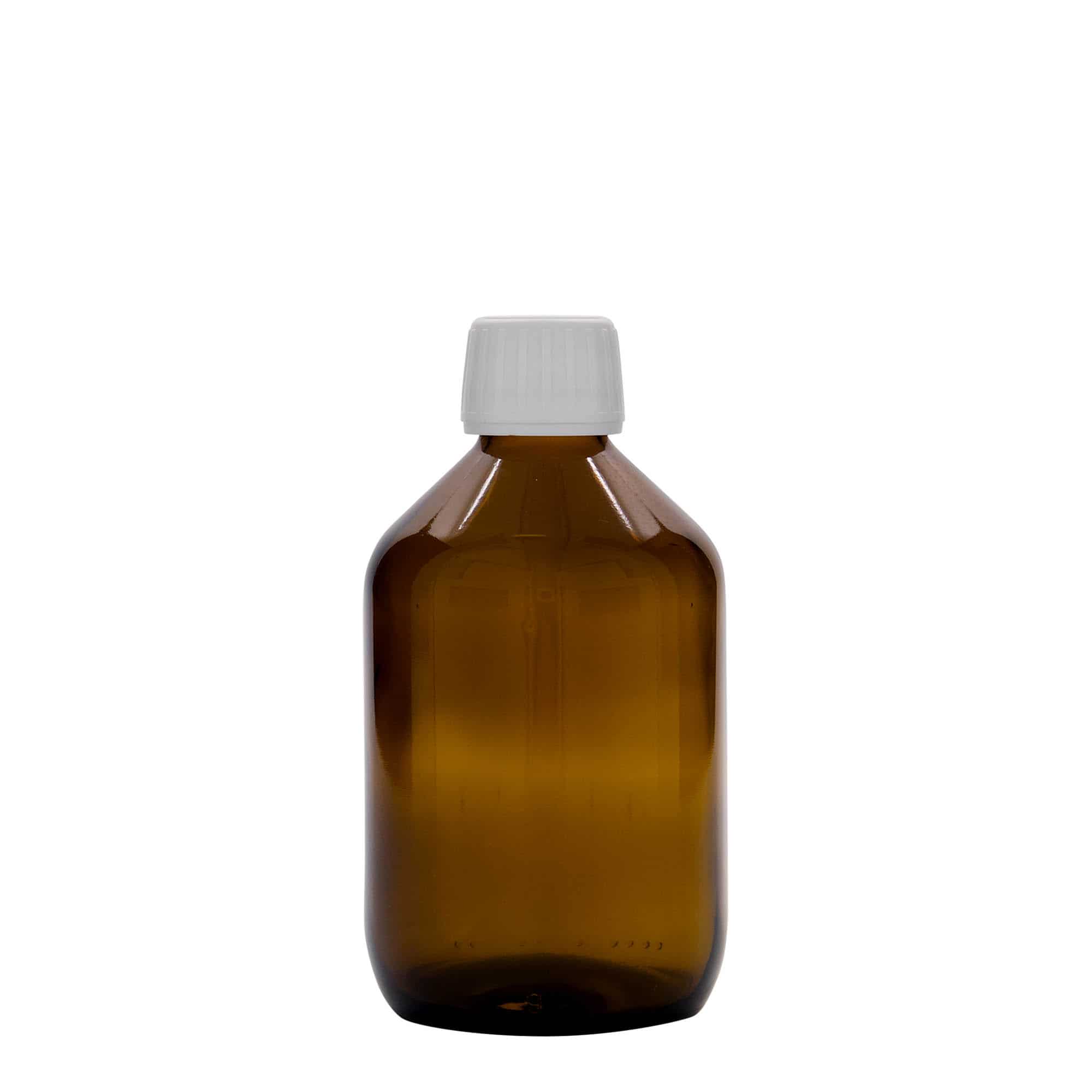 Medicijnfles, 300 ml, bruin, glas, monding: PP 28