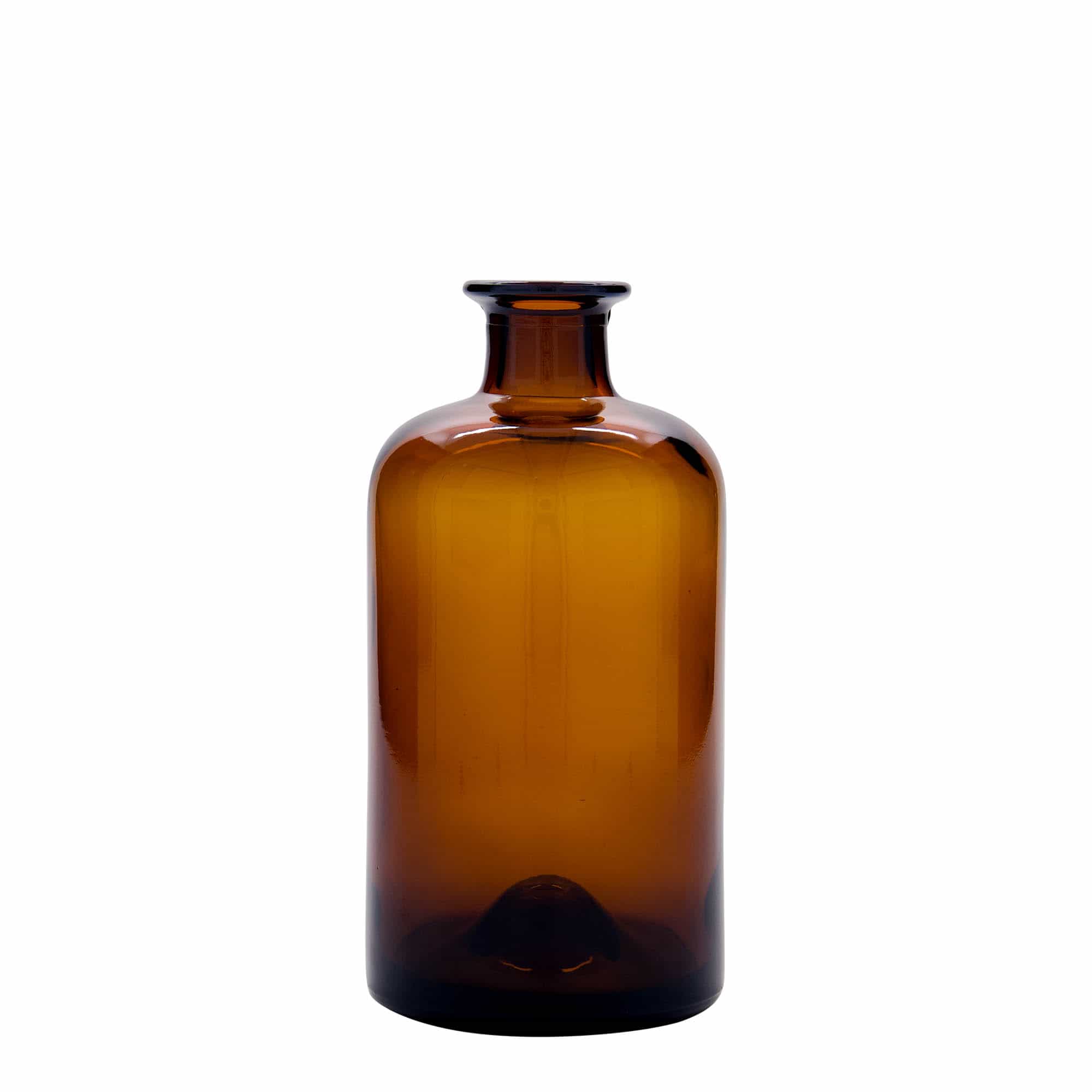 Glazen fles Apotheker, 500 ml, bruin, monding: kurk