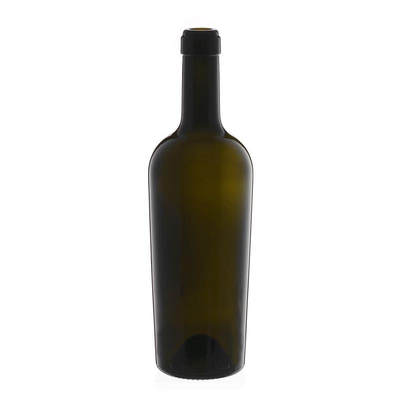 Wijnfles 'Imperiale', 750 ml, antiekgroen, monding: kurk
