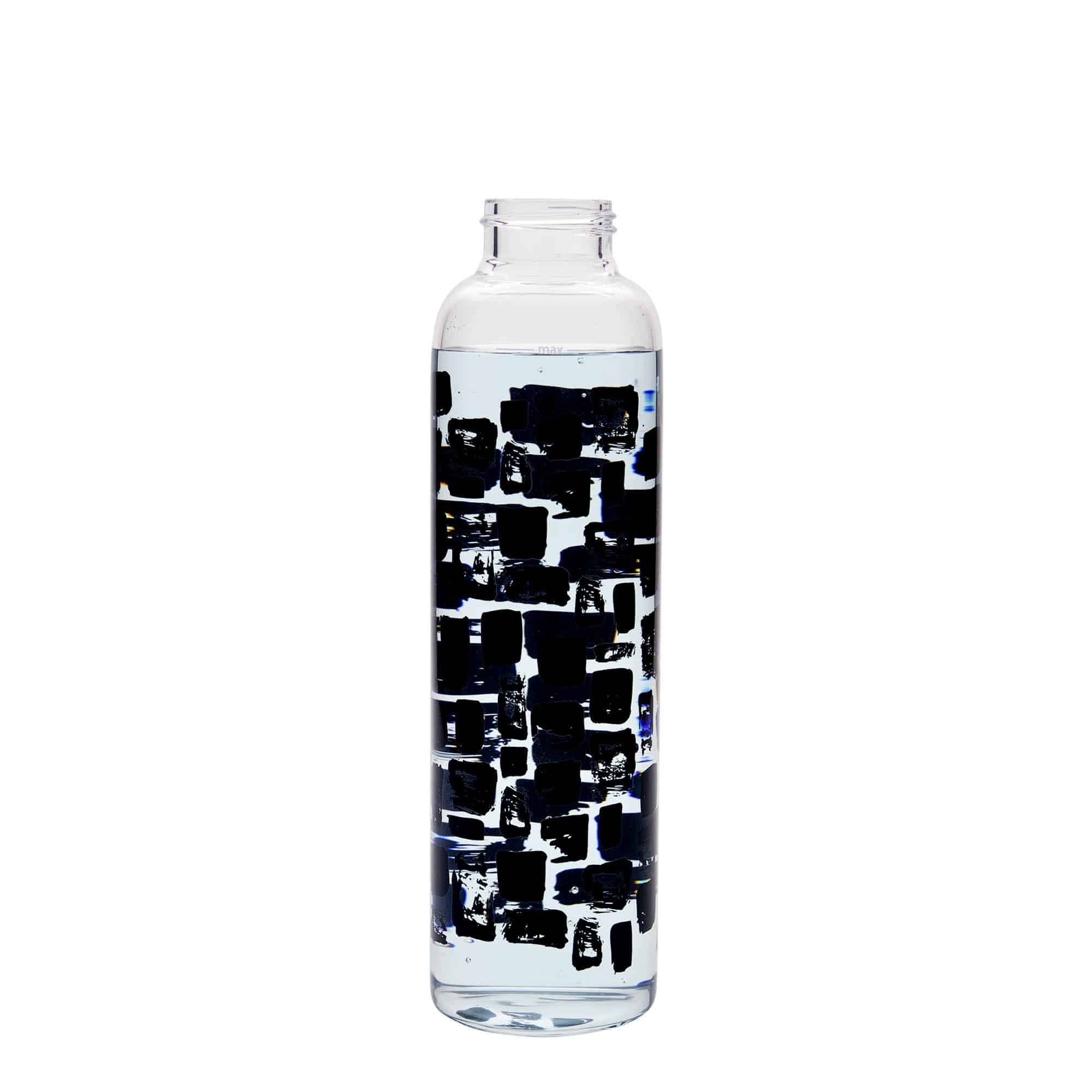 Drinkfles 'Perseus', 500 ml, motief: Zwarte rechthoeken, monding: schroefsluiting