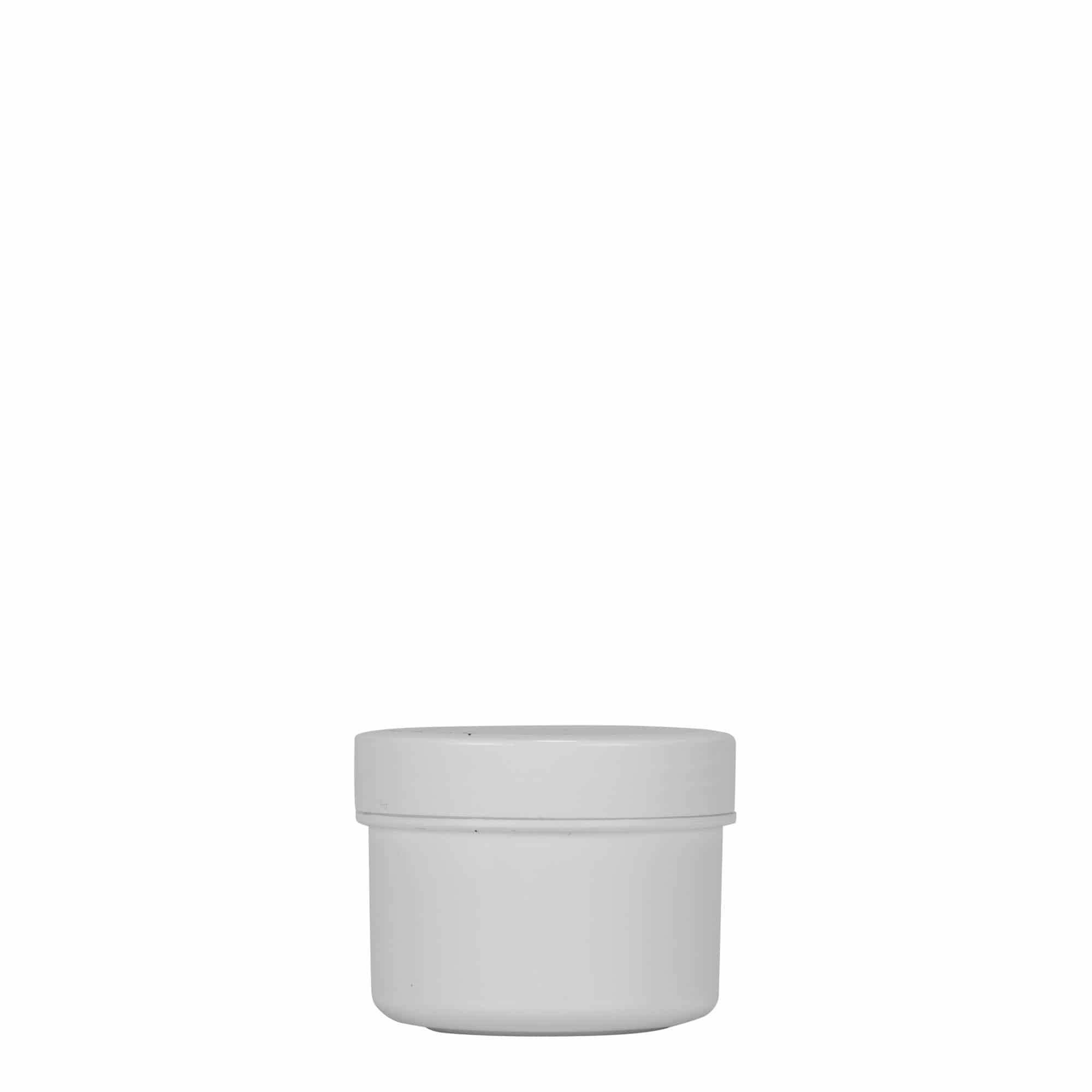 Plastic pot 'White Line', 35 ml, PP, wit, monding: schroefsluiting