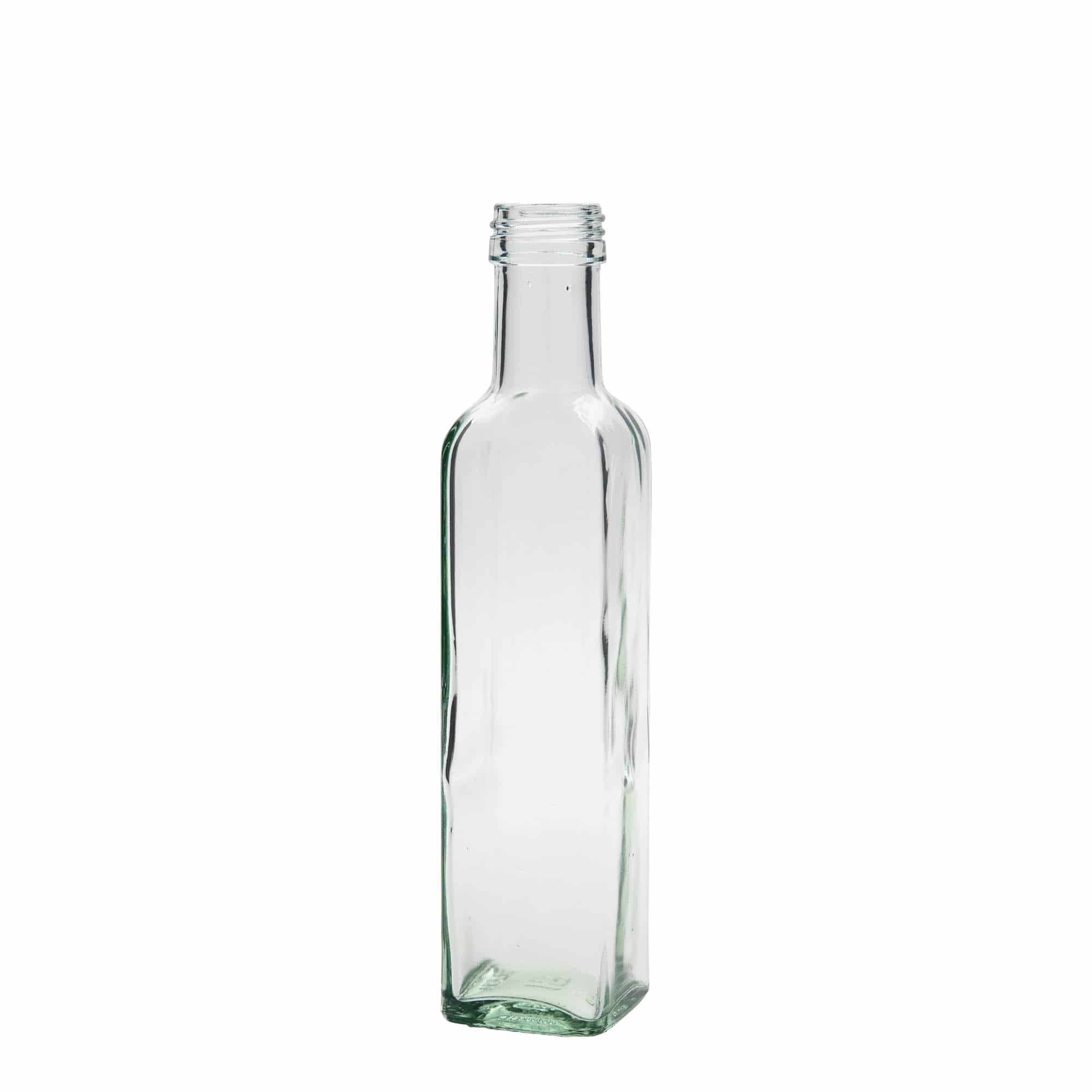Glazen fles 'Marasca', 250 ml, vierkant, monding: PP 31,5