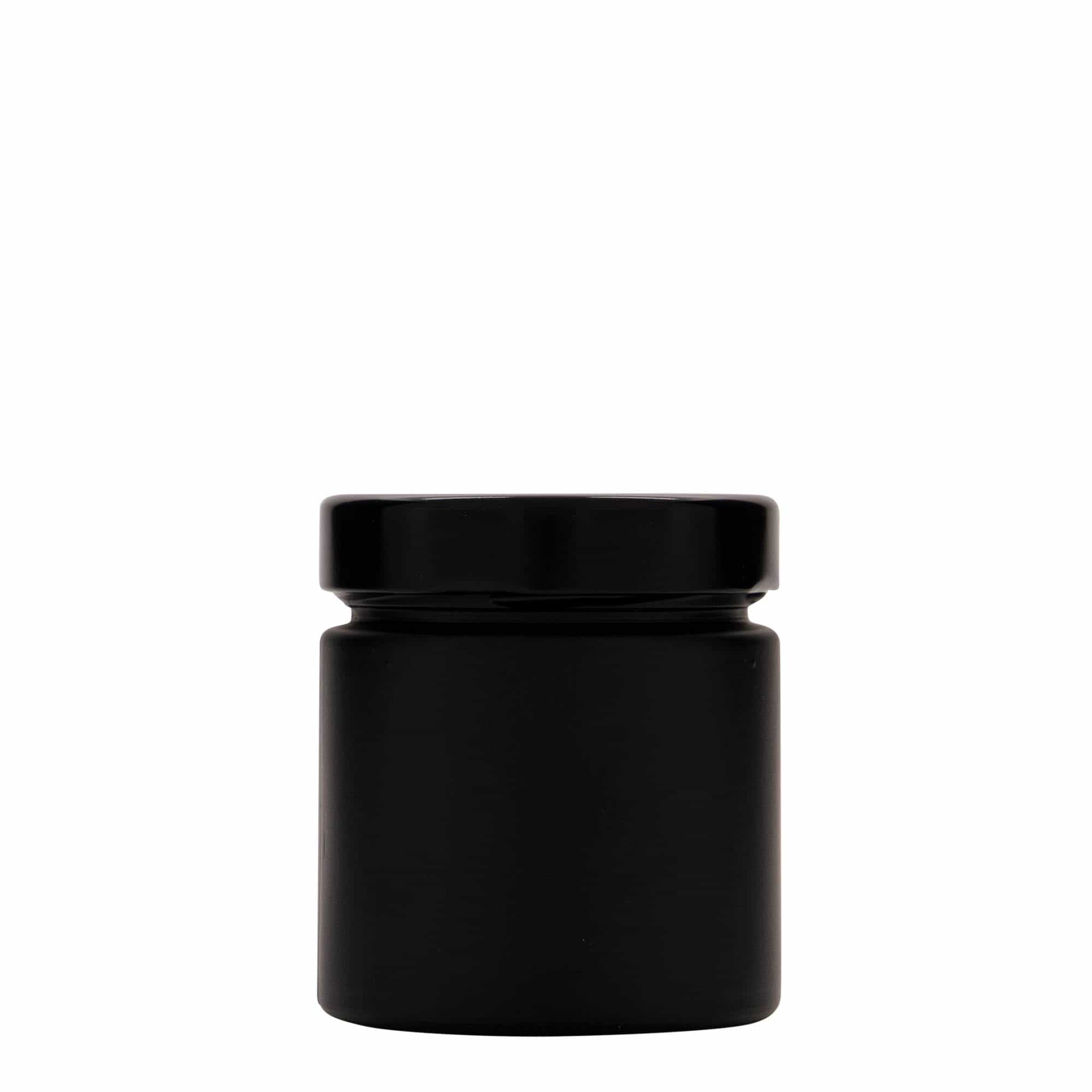Ronde pot 'Aurora', 220 ml, zwart, monding: deep-twist-off (DTO 66)