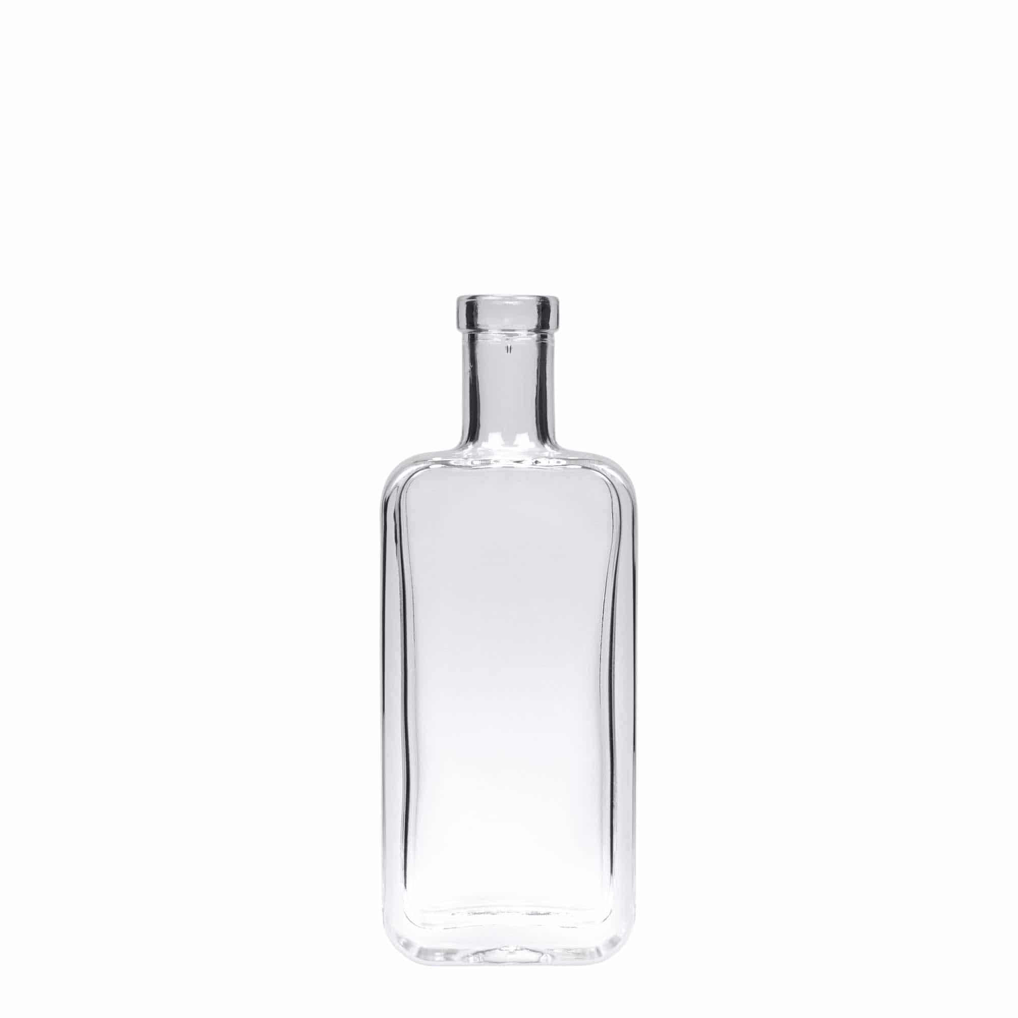 Glazen fles 'Nice', 100 ml, rechthoekig, monding: kurk