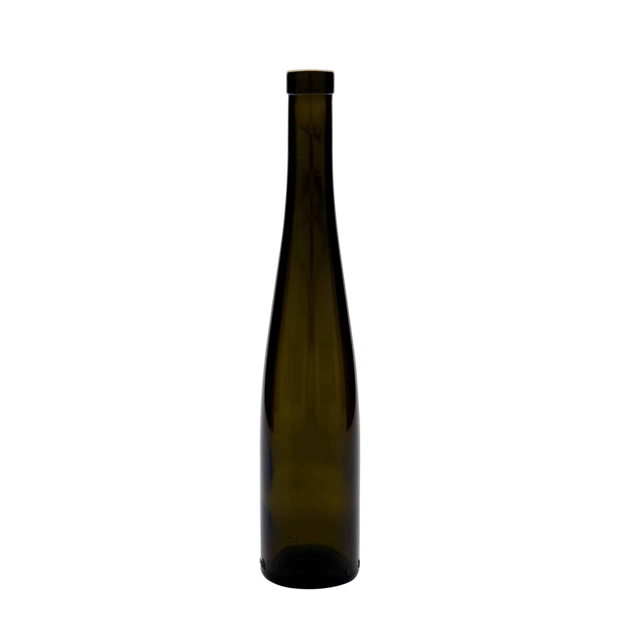 Glazen fles 'Weinschlegel', 375 ml, antiekgroen, monding: kurk