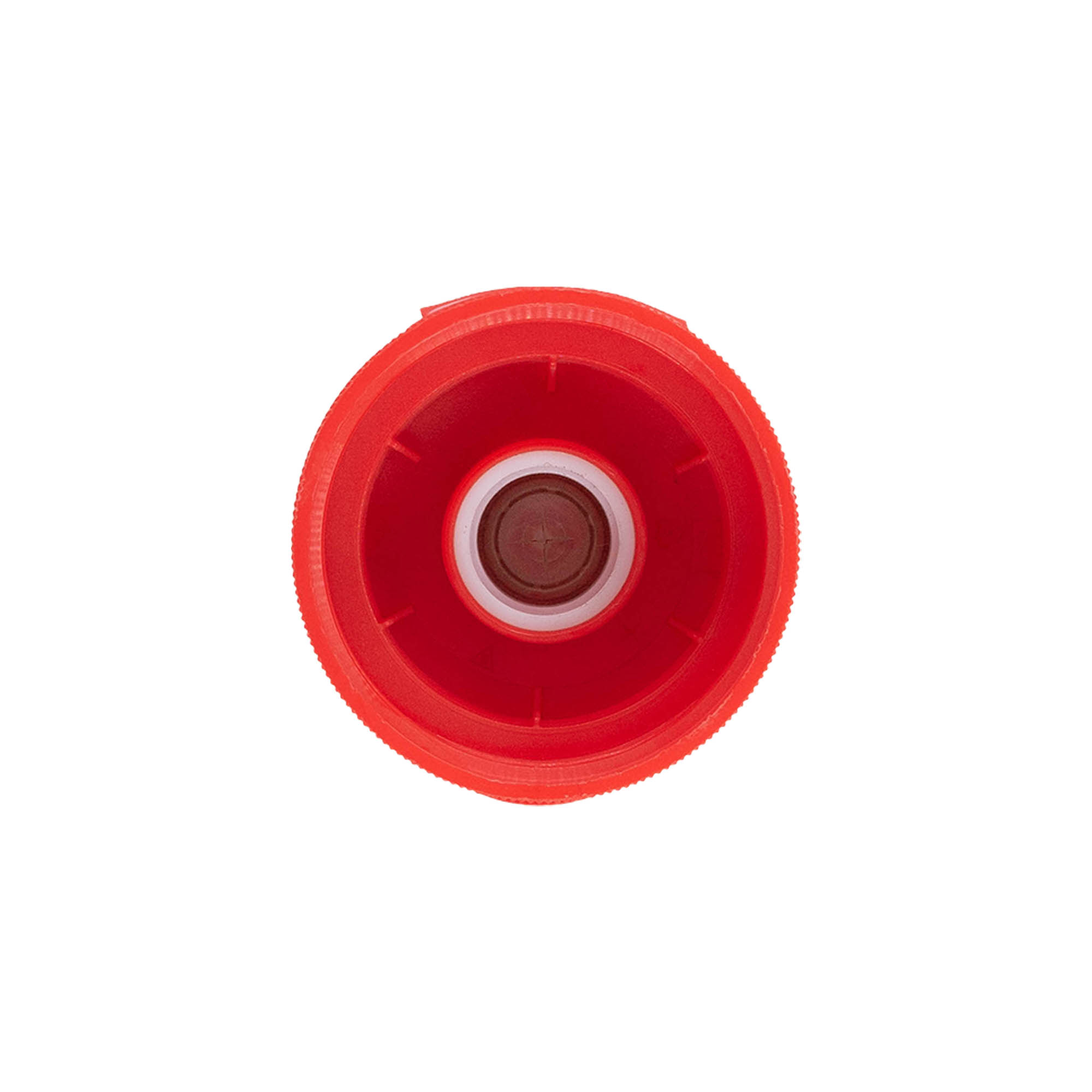 Schroefsluiting klapscharnier, PP-kunststof, rood, voor monding: GPI 38/400