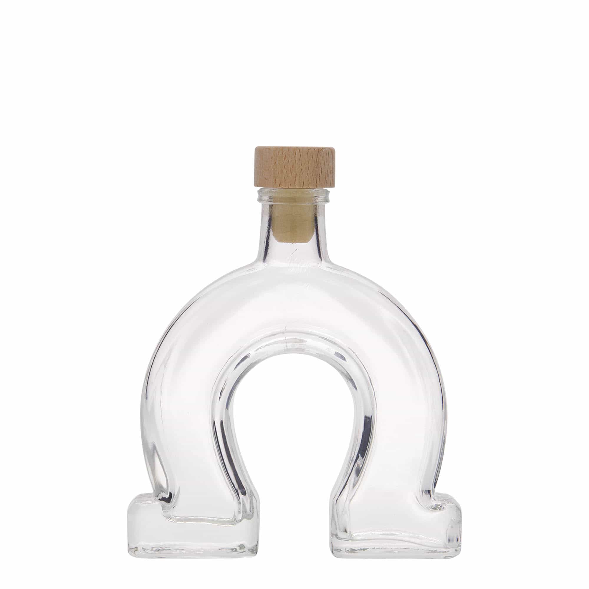 Glazen fles 'Hoefijzer', 100 ml, monding: kurk