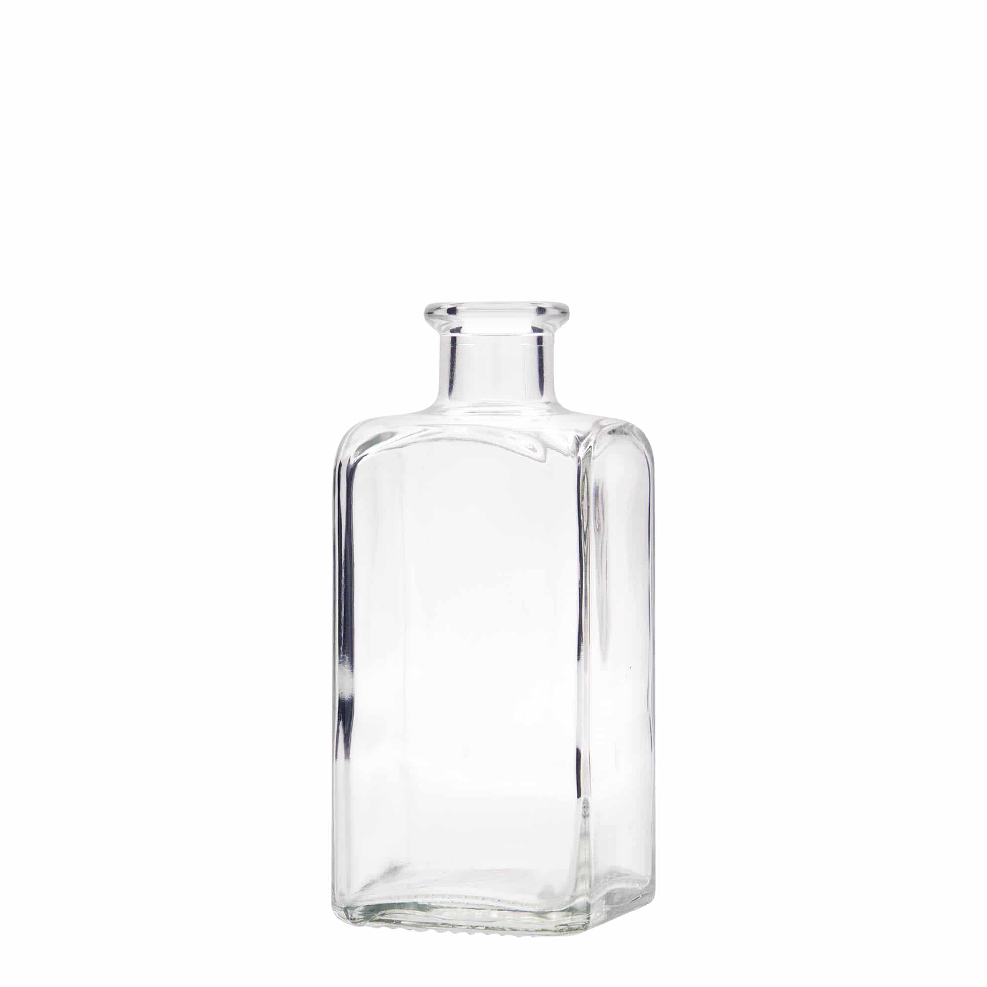 Glazen fles Apotheker carré, 250 ml, vierkant, monding: kurk