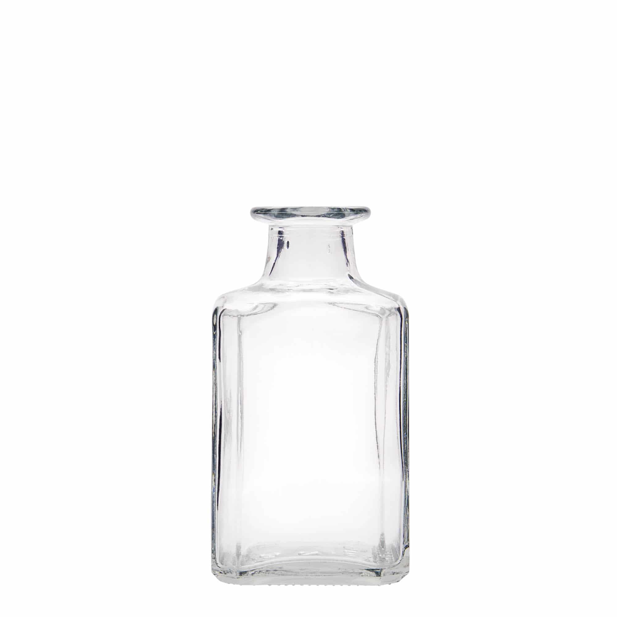 Glazen fles 'Torben', 250 ml, vierkant, monding: kurk