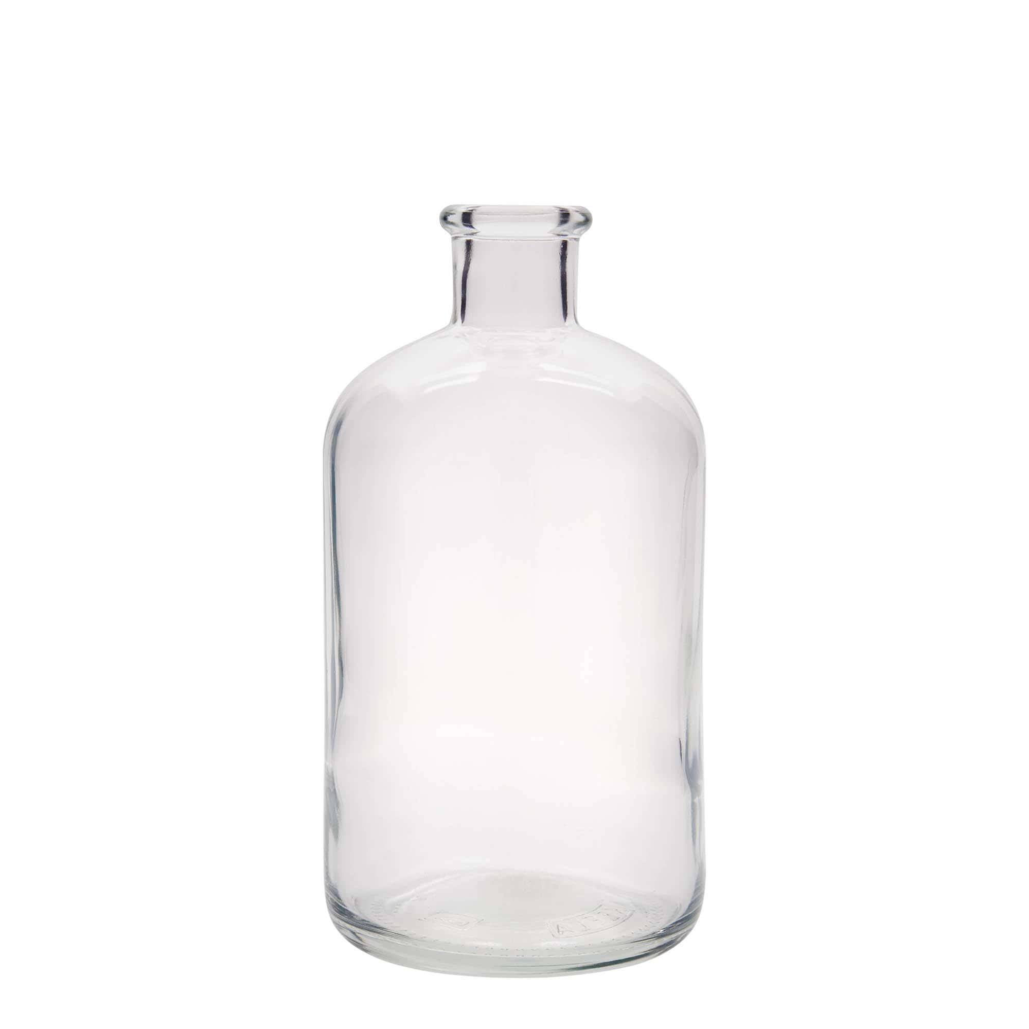 Glazen fles Apotheker, 1000 ml, monding: kurk
