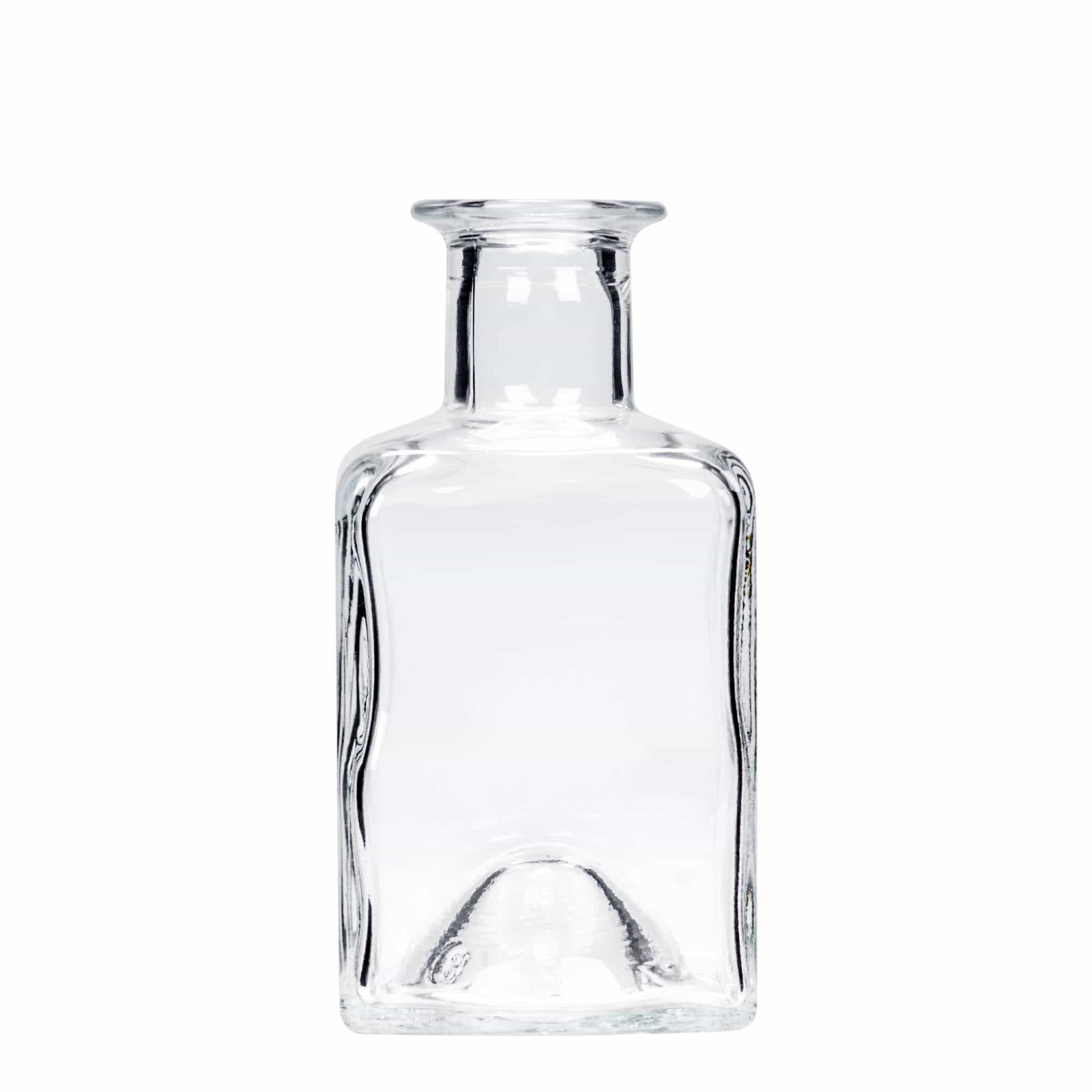 Glazen fles 'Kubica', 200 ml, vierkant, monding: kurk