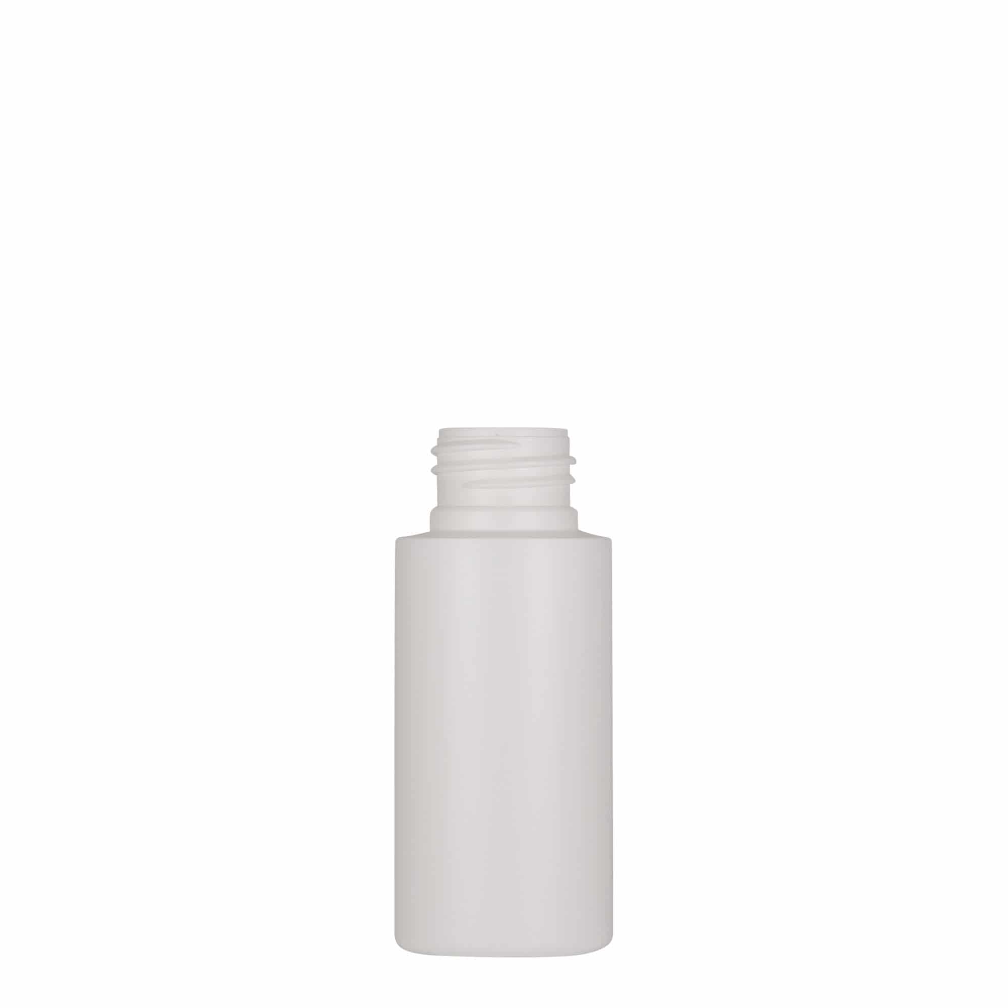 Plastic fles 'Pipe', 50 ml, Green HDPE, wit, monding: GPI 24/410