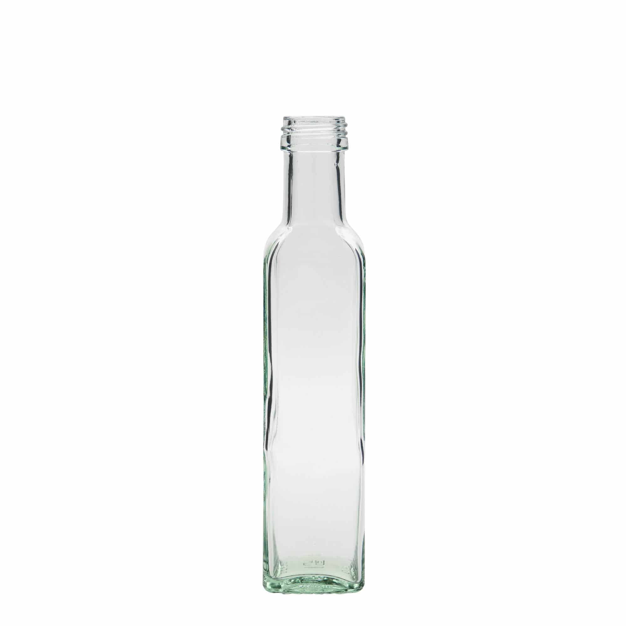 Glazen fles 'Marasca', 250 ml, vierkant, monding: PP 31,5