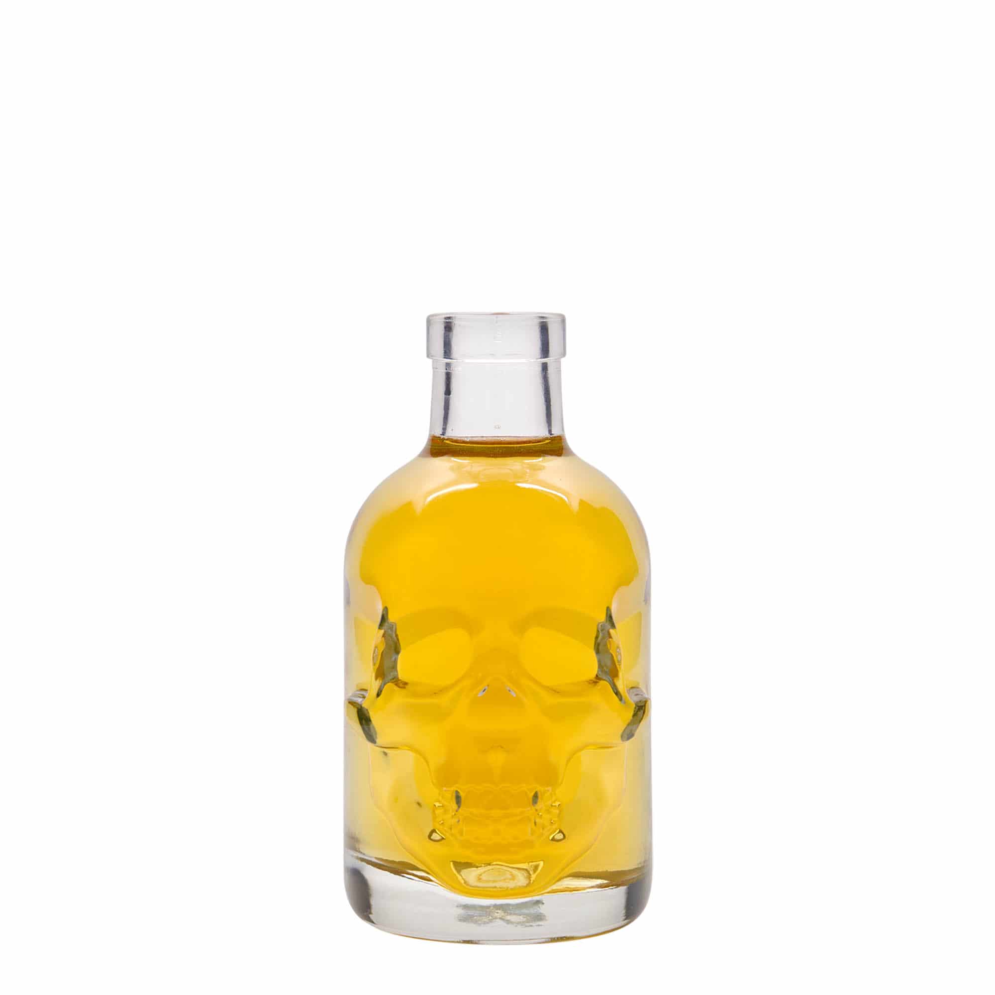 Glazen fles 'Doodskop', 200 ml, monding: kurk