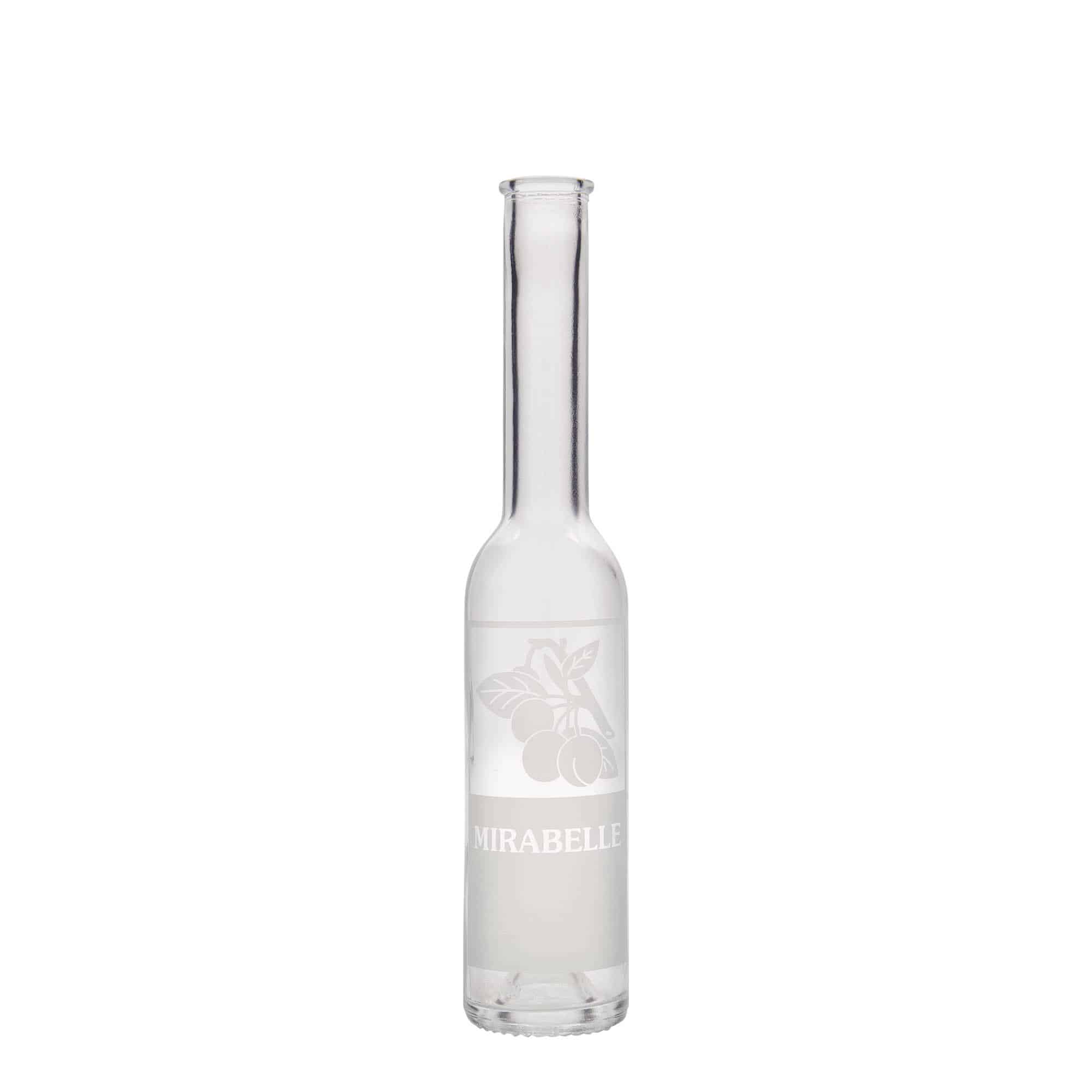 Glazen fles 'Opera', 200 ml, motief: Mirabel, monding: kurk