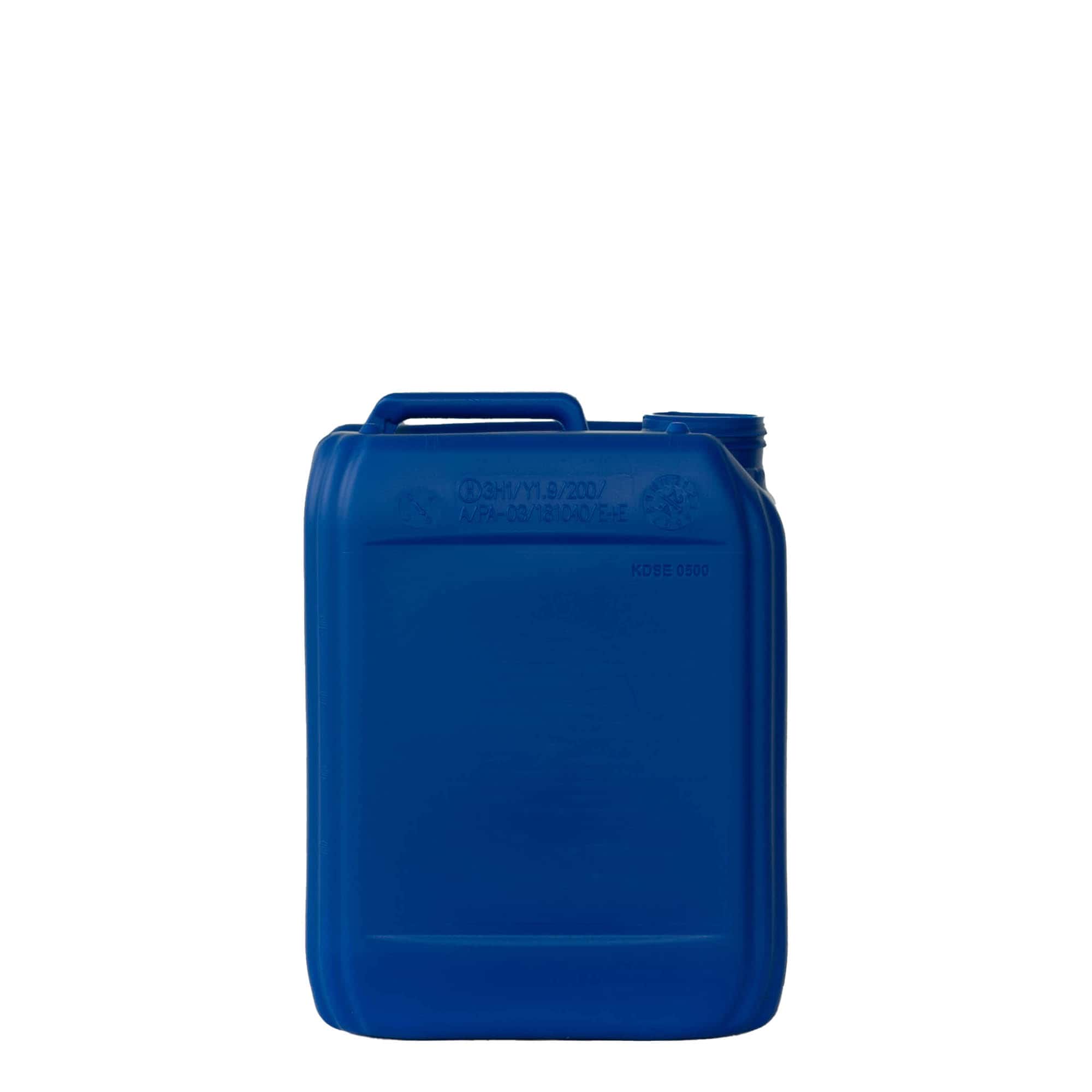 Jerrycan, 5 l, rechthoekig, HDPE-kunststof, blauw, monding: ND 55