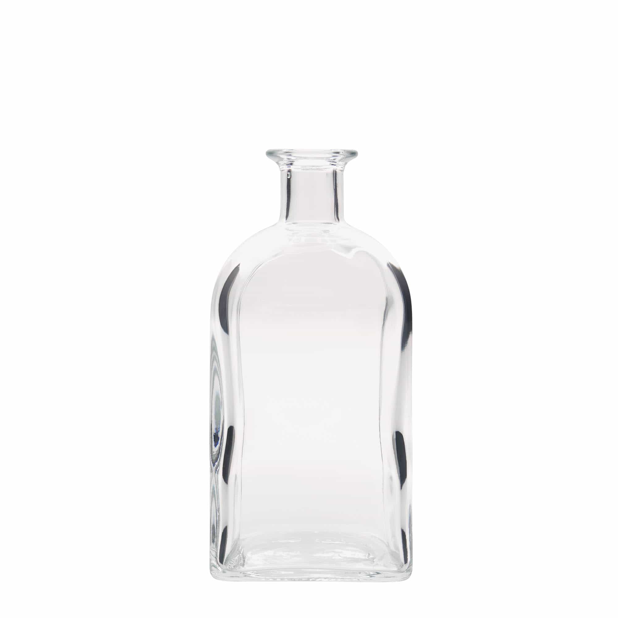 Glazen fles Apotheker carré, 700 ml, vierkant, monding: kurk