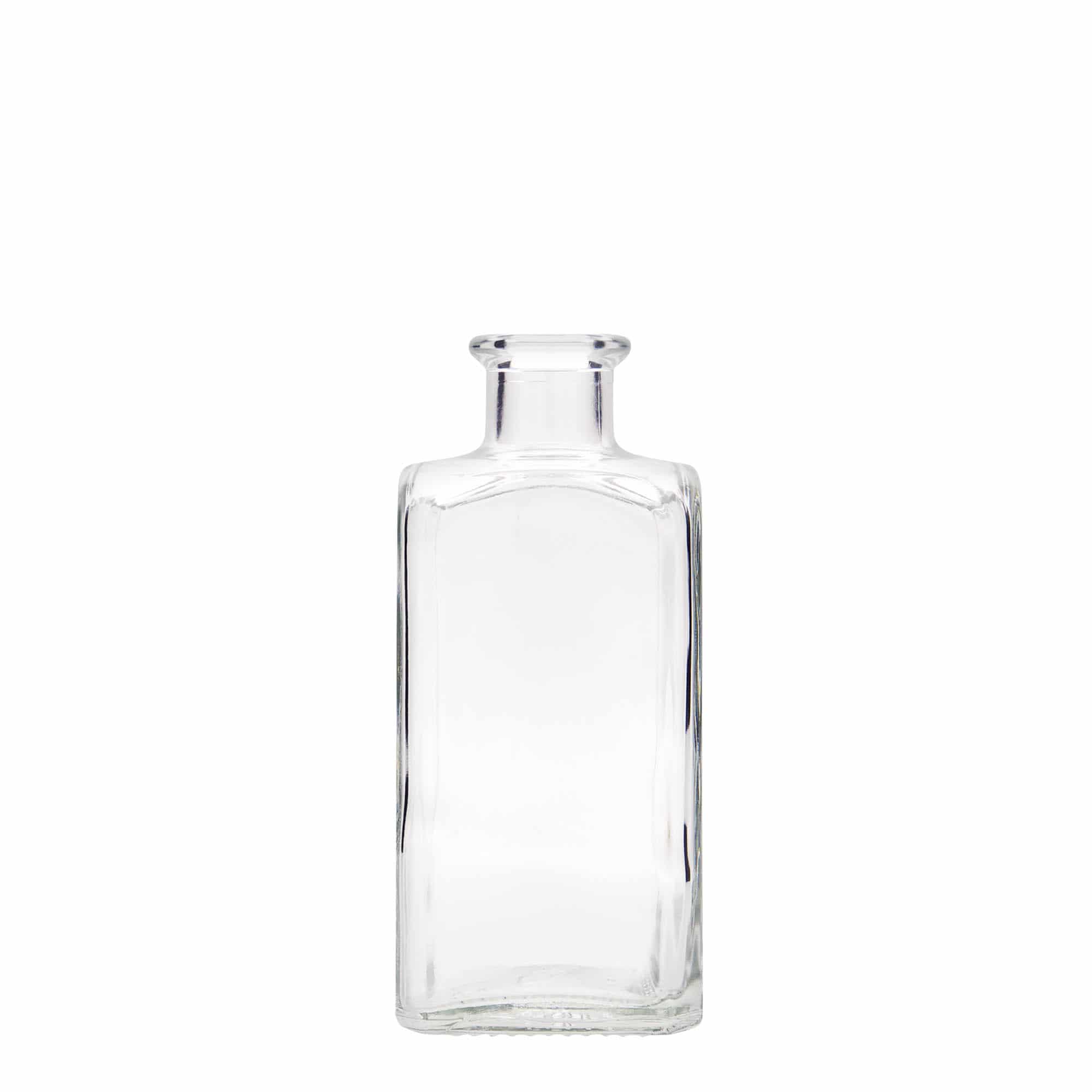 Glazen fles Apotheker carré, 250 ml, vierkant, monding: kurk