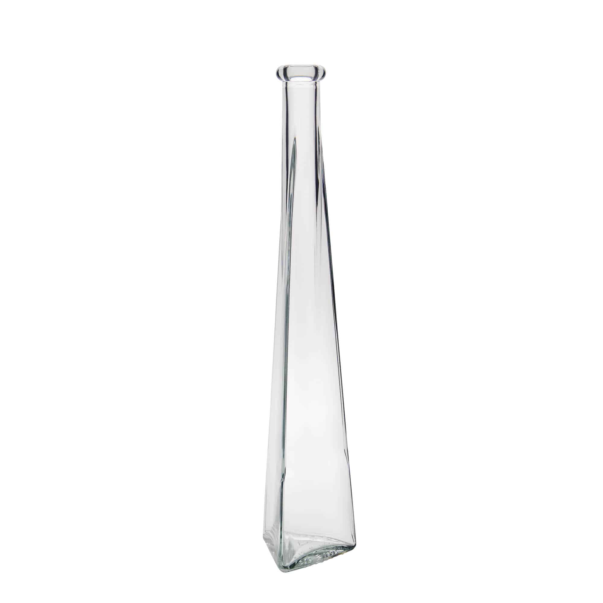Glazen fles 'Dama Triangolore', 200 ml, driehoekig, monding: kurk