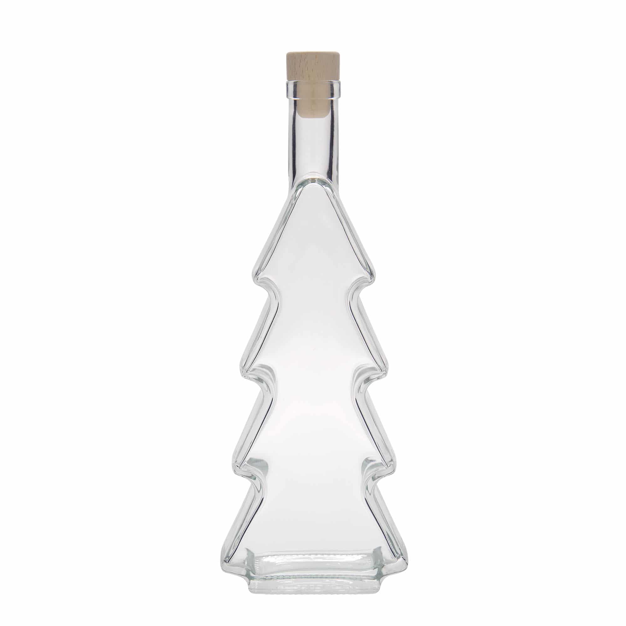 Glazen fles 'Dennenboom', 500 ml, monding: kurk