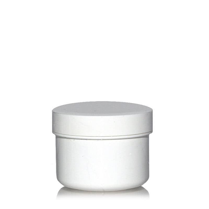 Plastic pot 'White Line', 35 ml, PP, wit, monding: schroefsluiting