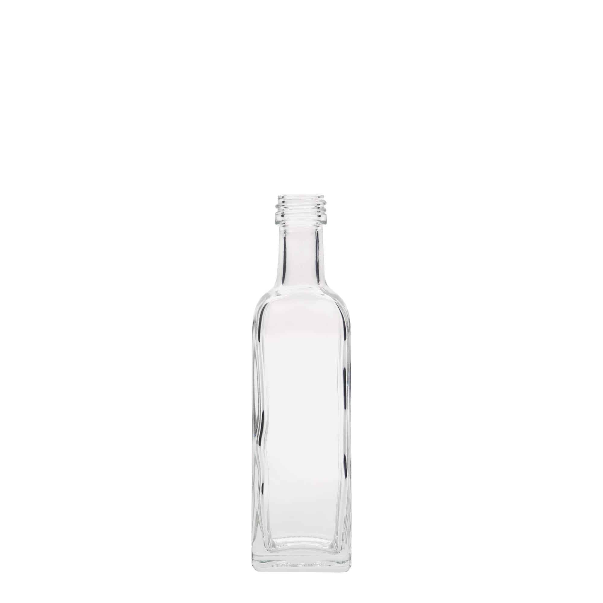 Glazen fles 'Marasca', 60 ml, vierkant, monding: PP 18