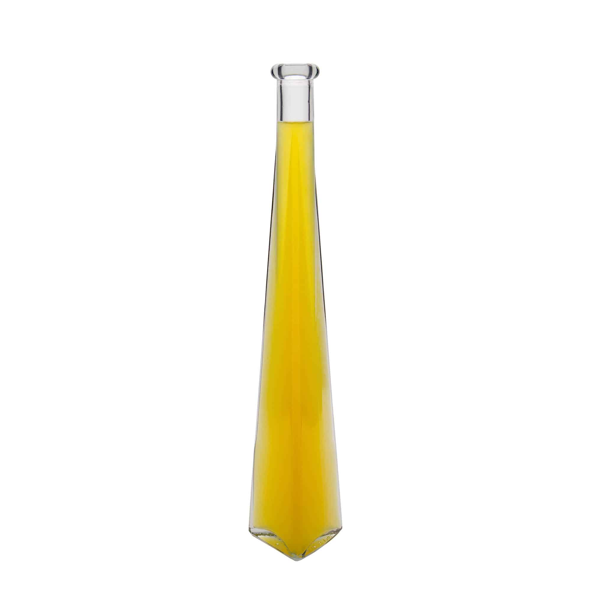 Glazen fles 'Dama Triangolore', 200 ml, driehoekig, monding: kurk