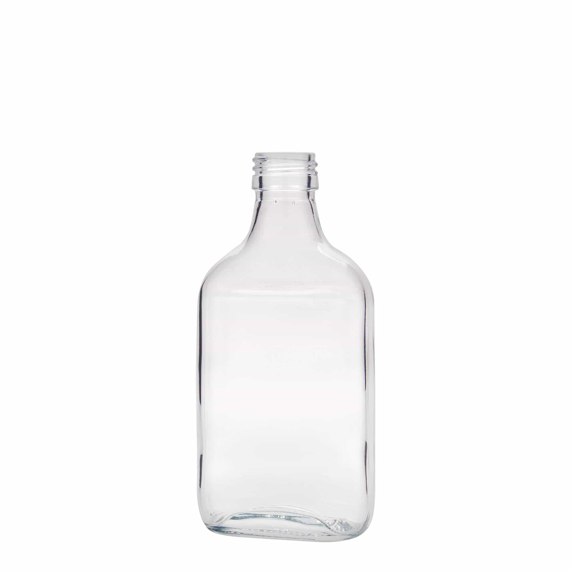 Zakflacon, 200 ml, rechthoekig, glas, monding: PP 28