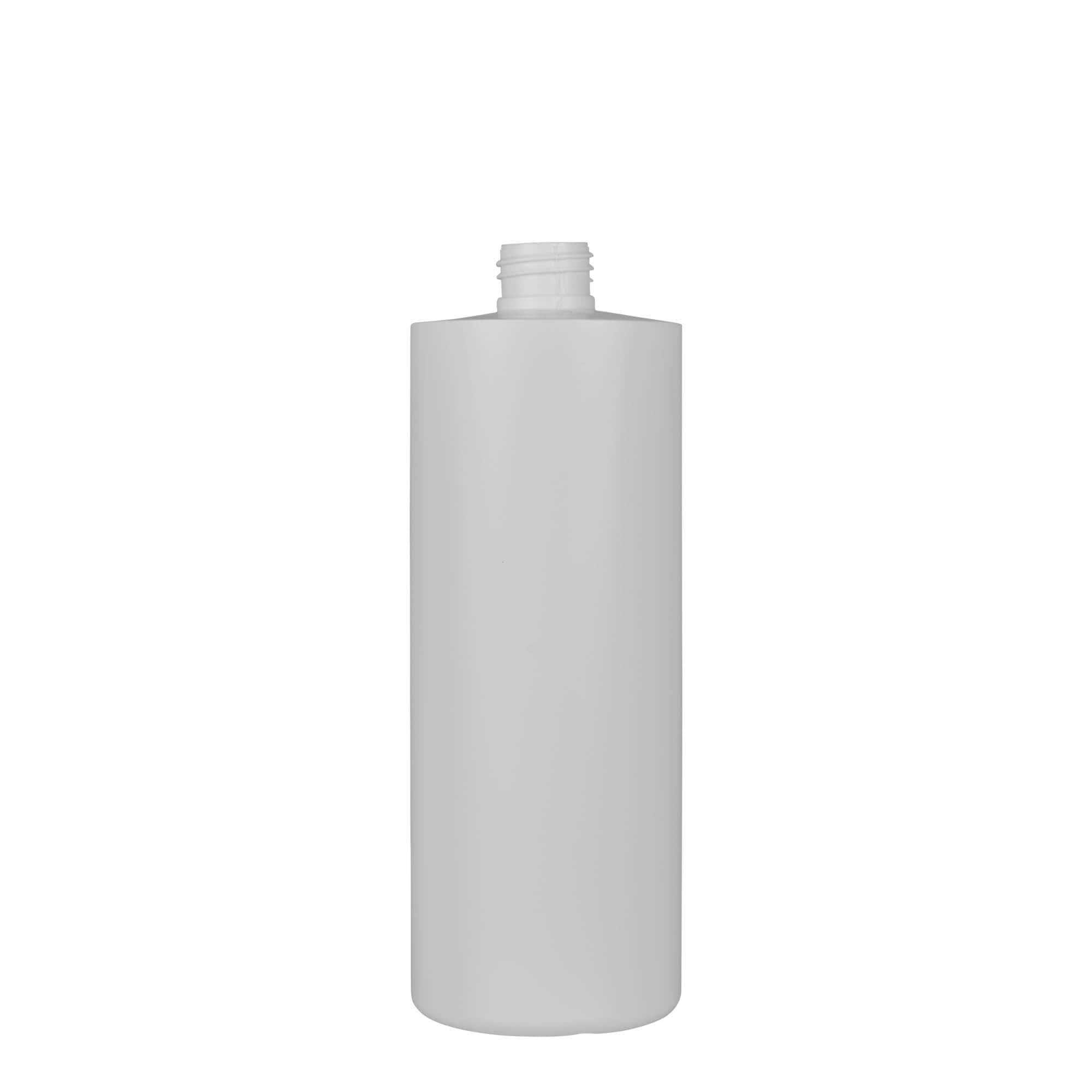 Plastic fles 'Pipe', 500 ml, Green HDPE, wit, monding: GPI 24/410