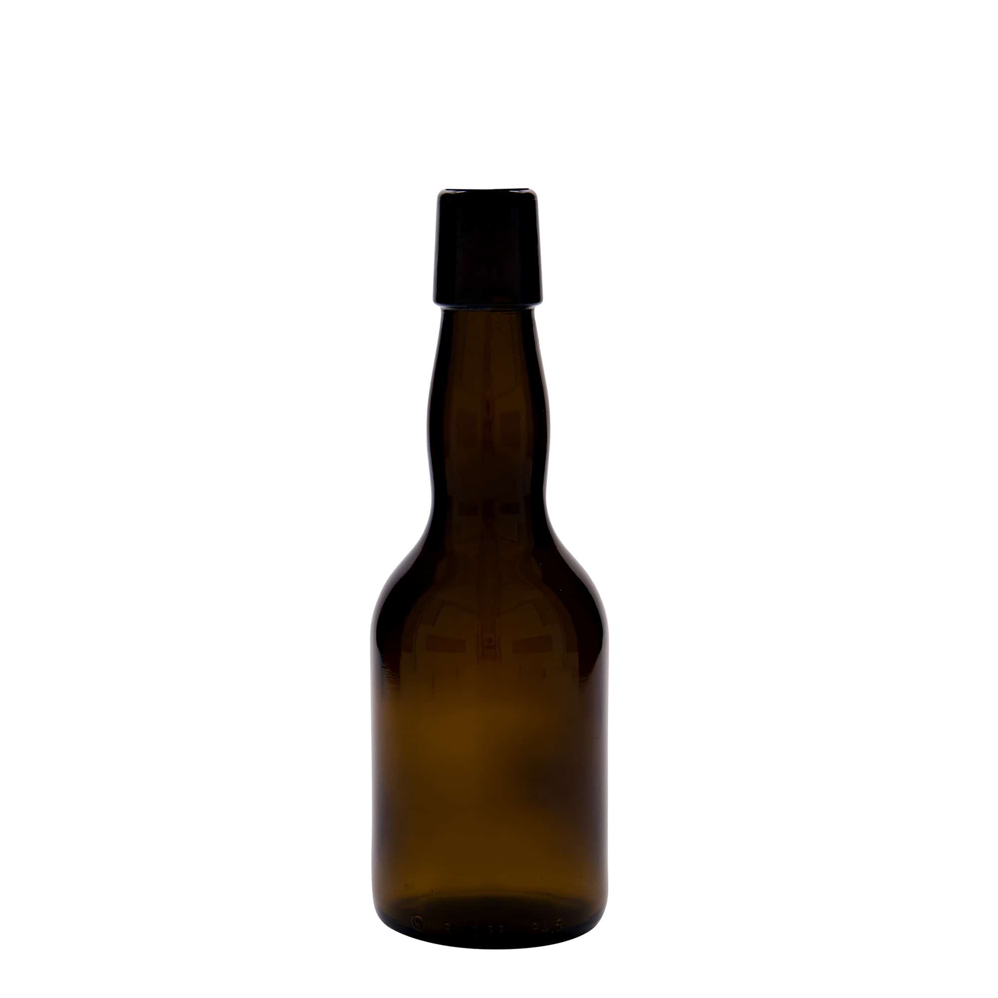 Bierflesje gewelfde hals, 330 ml, glas, bruin, monding: beugelsluiting