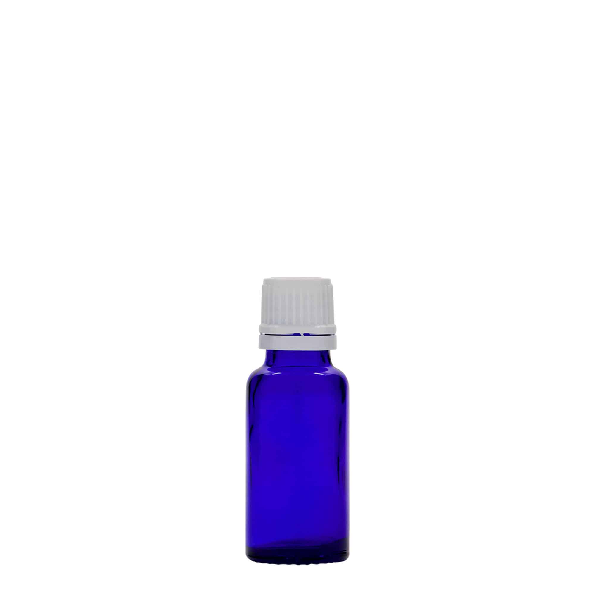 Medicijnfles, 20 ml, glas, koningsblauw, monding: DIN 18