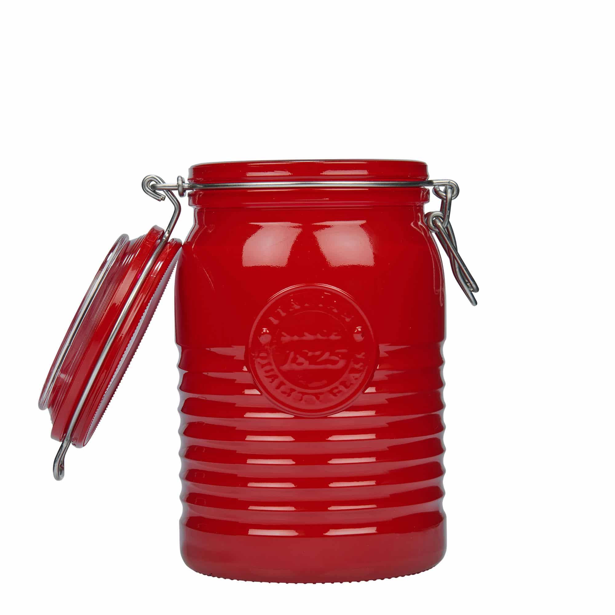 Pot met beugelsluiting 'Officina 1825', 1000 ml, rood, monding: beugelsluiting