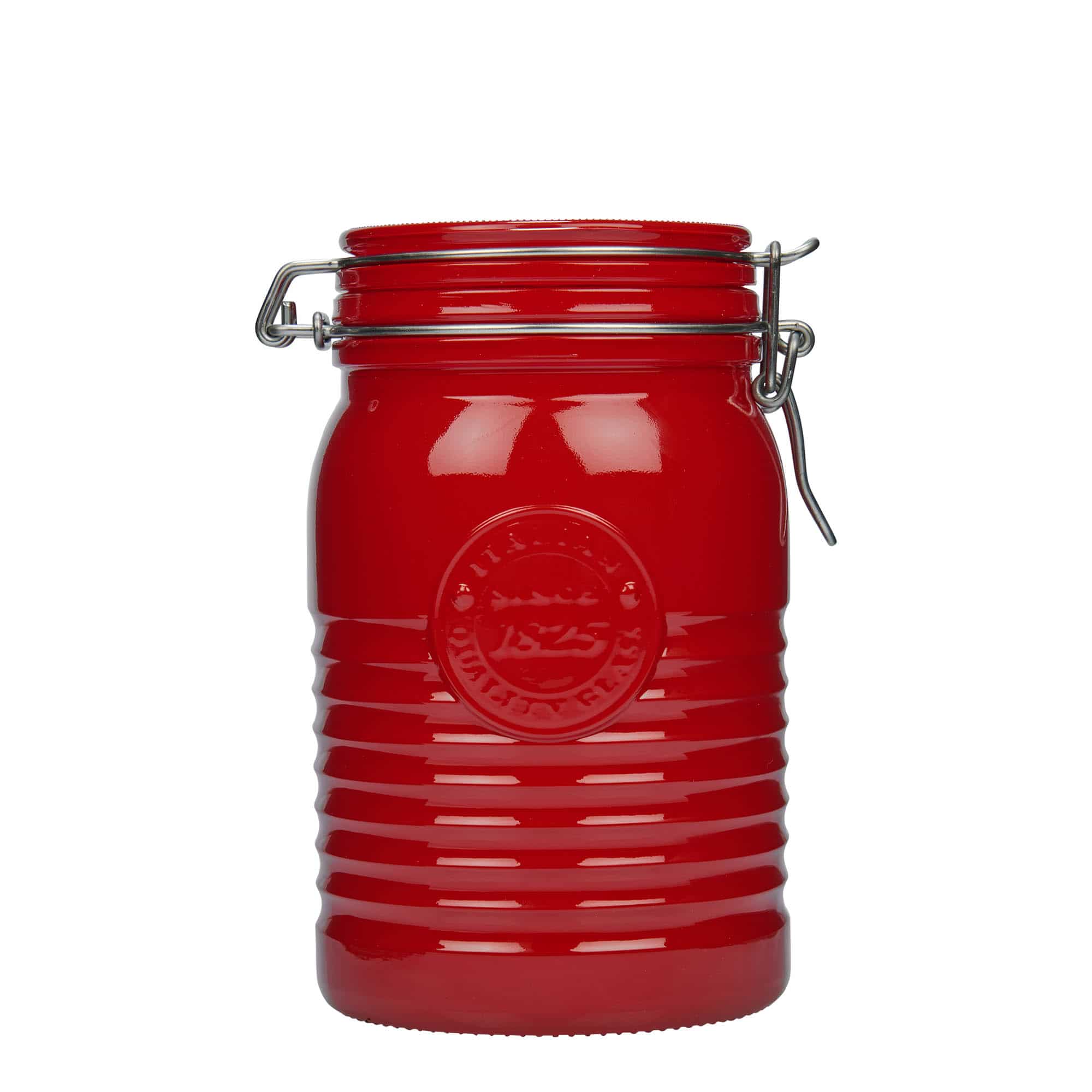 Pot met beugelsluiting 'Officina 1825', 1000 ml, rood, monding: beugelsluiting