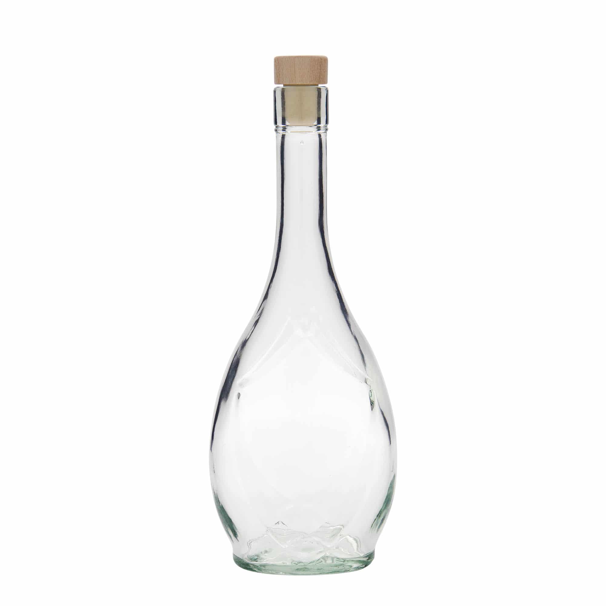 Glazen fles 'Saragossa', 500 ml, ovaal, monding: kurk