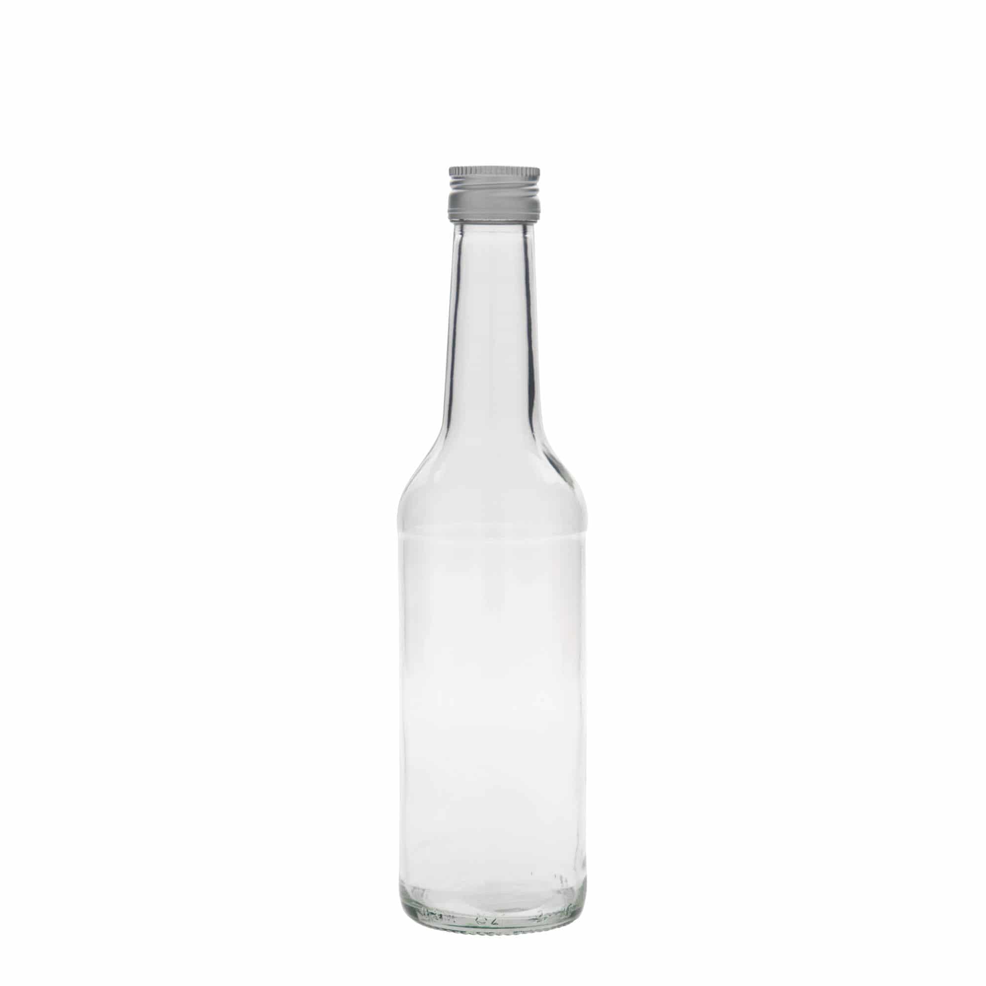 Glazen fles met rechte hals, 350 ml, monding: PP 28