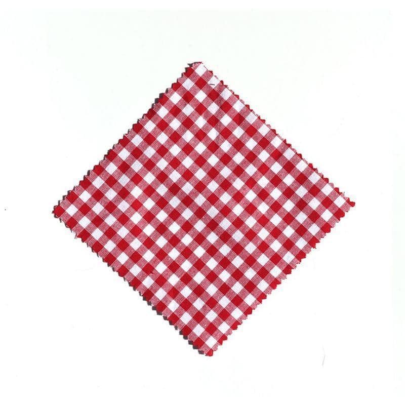 Stoffen lapje voor potten, geruit, 12x12, vierkant, textiel, rood, monding: TO38-TO53