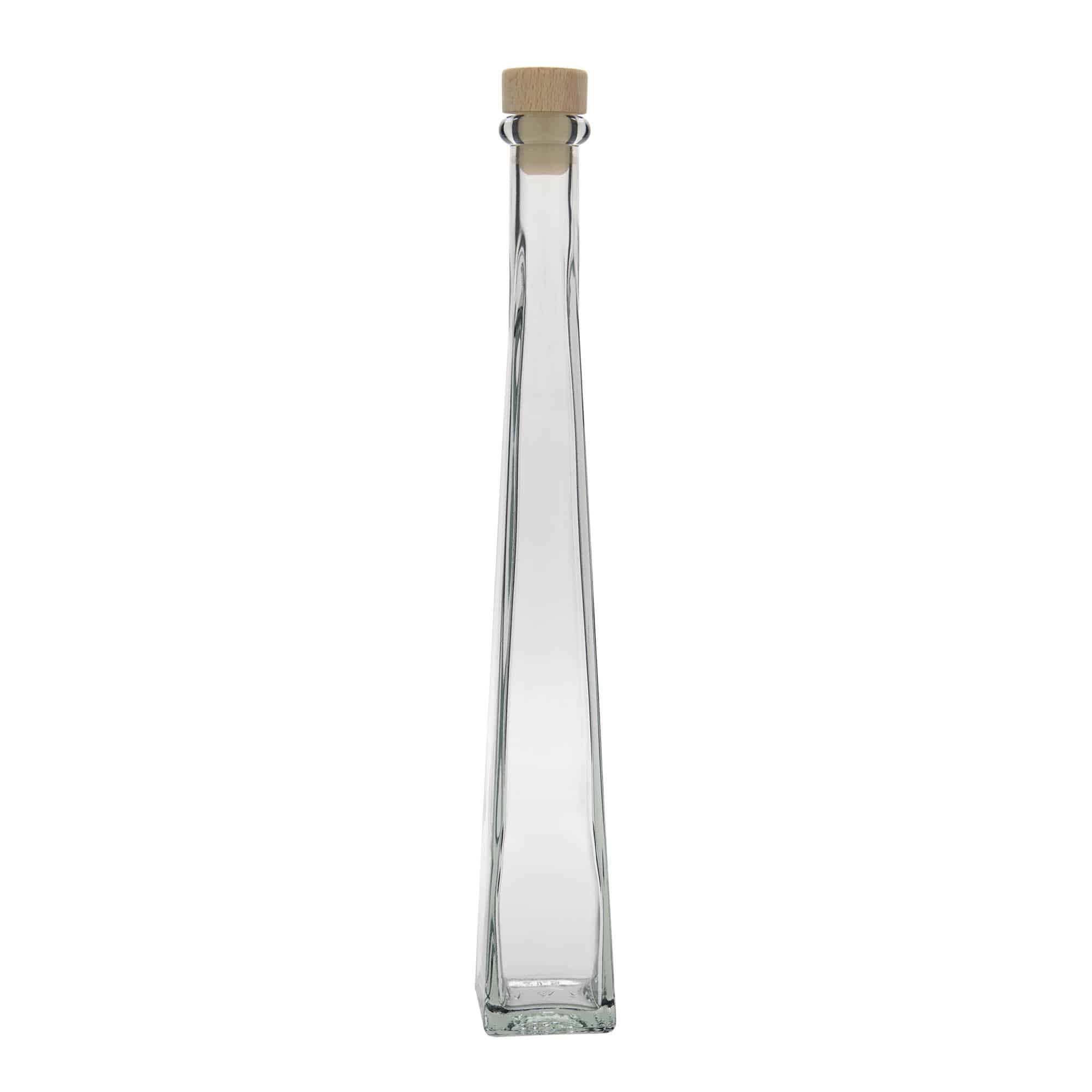 Glazen fles 'Dama Quadrato', 200 ml, vierkant, monding: kurk