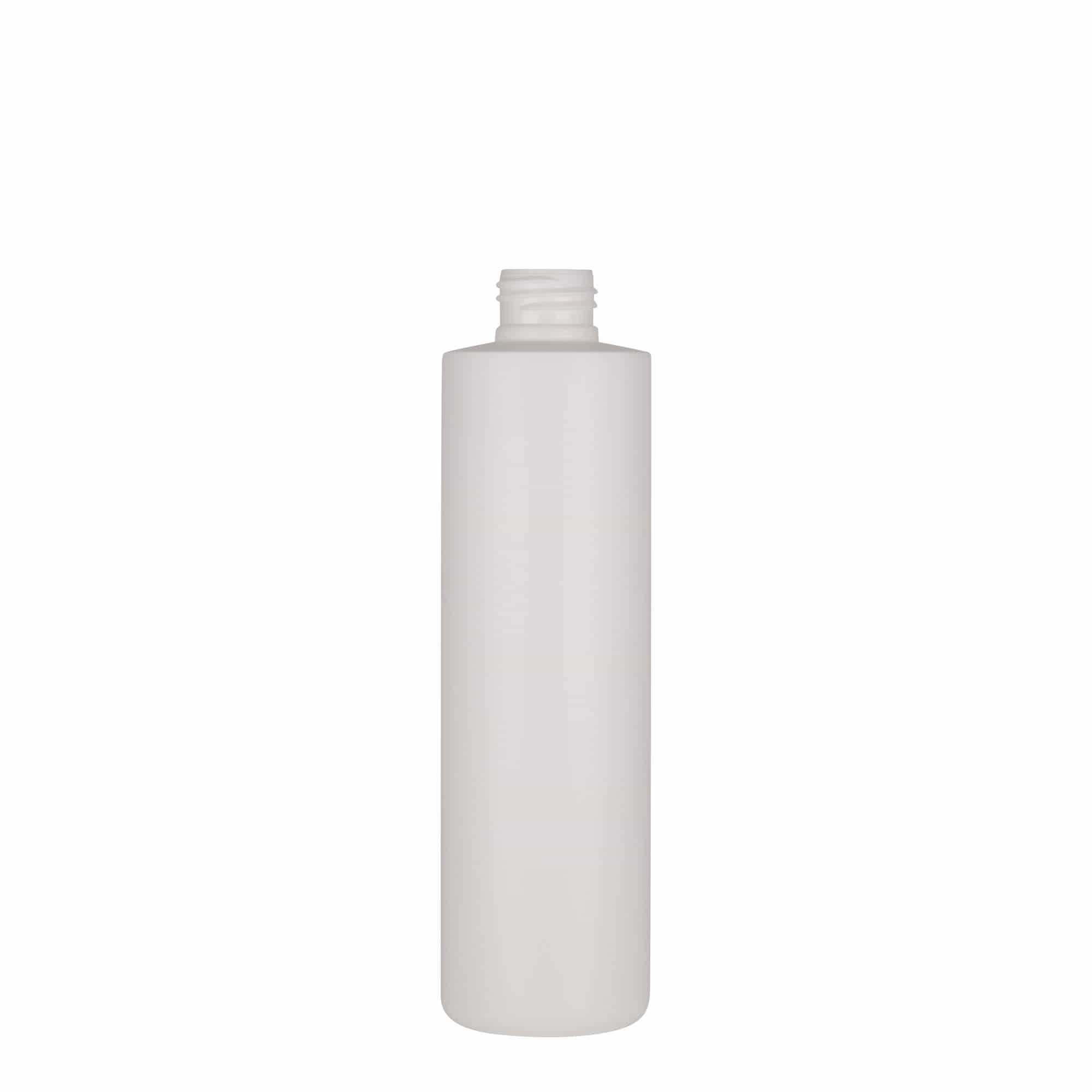 Plastic fles 'Pipe', 250 ml, Green HDPE, wit, monding: GPI 24/410