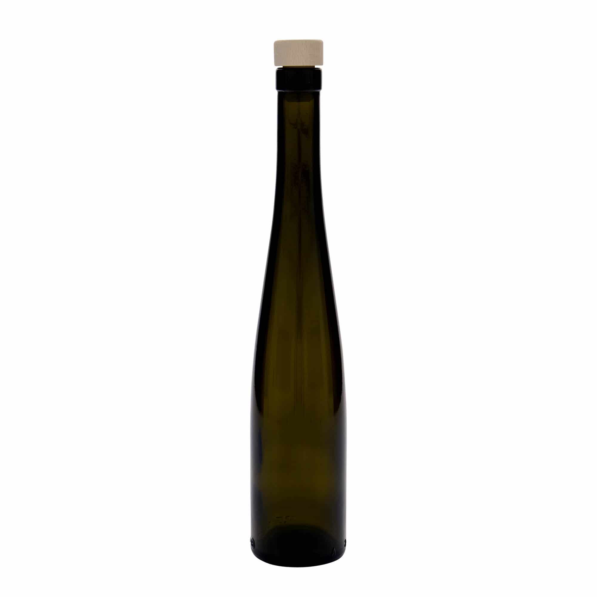 Glazen fles 'Weinschlegel', 375 ml, antiekgroen, monding: kurk