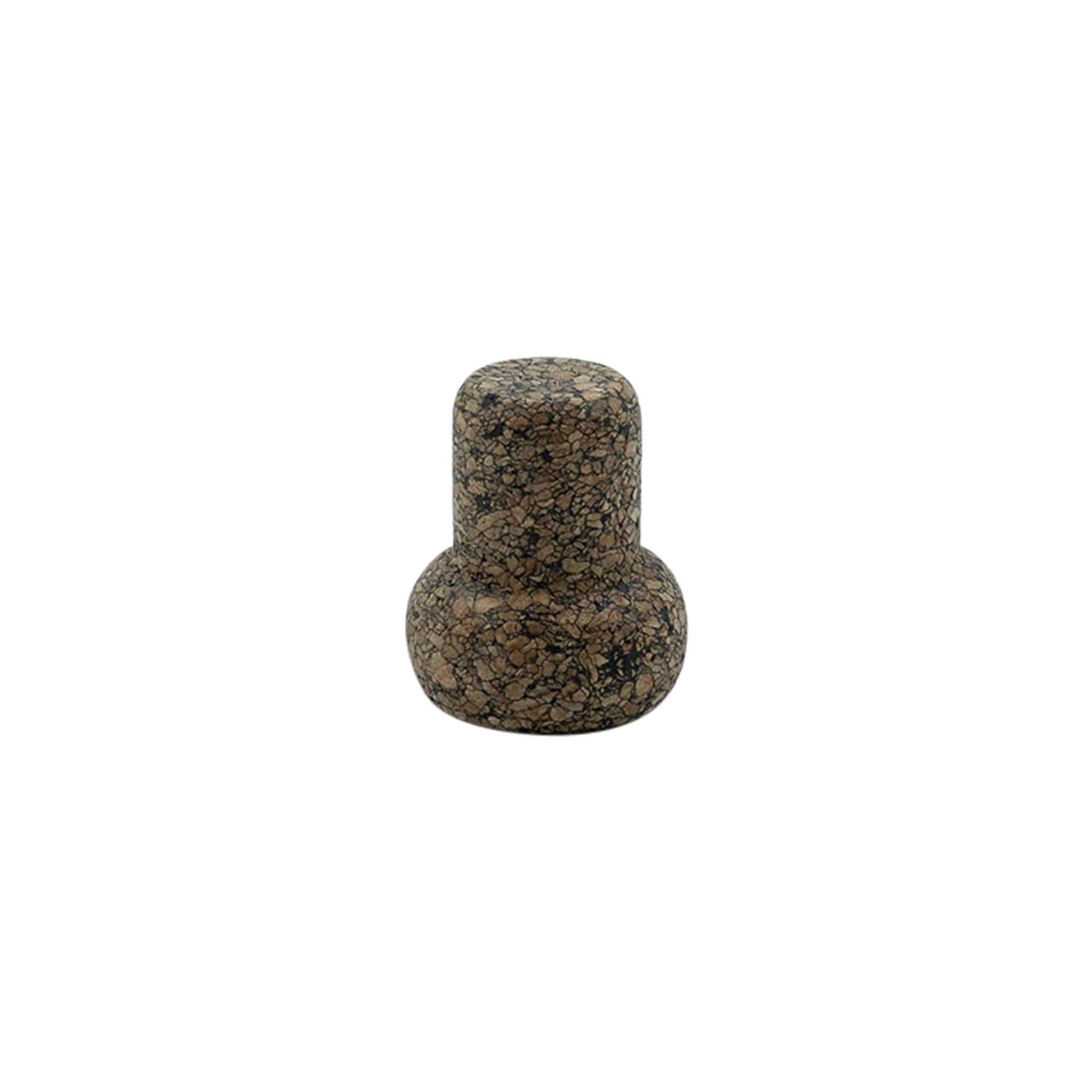 Dopkurk 'Barrel', 19,5 mm, Corkcoal, voor monding: kurk