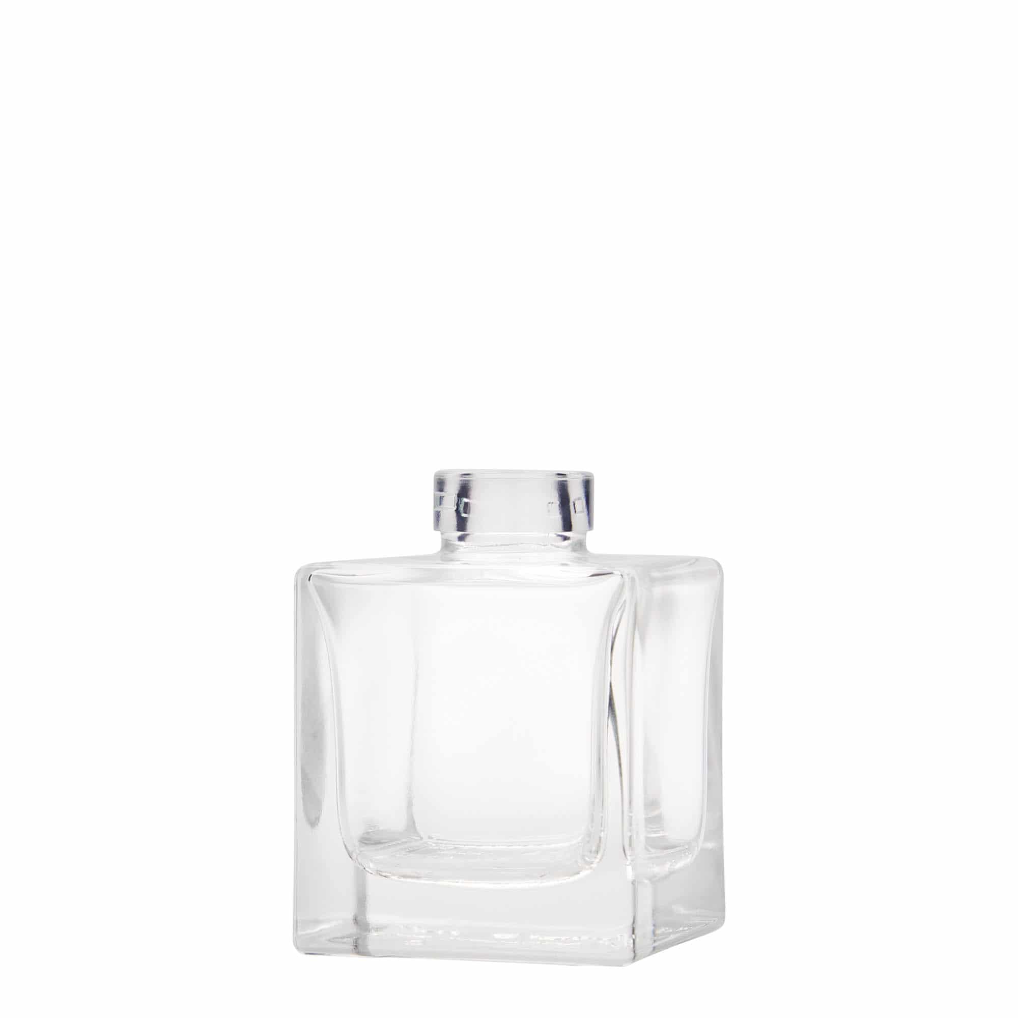 Glazen fles 'Cube', 100 ml, vierkant, monding: kurk