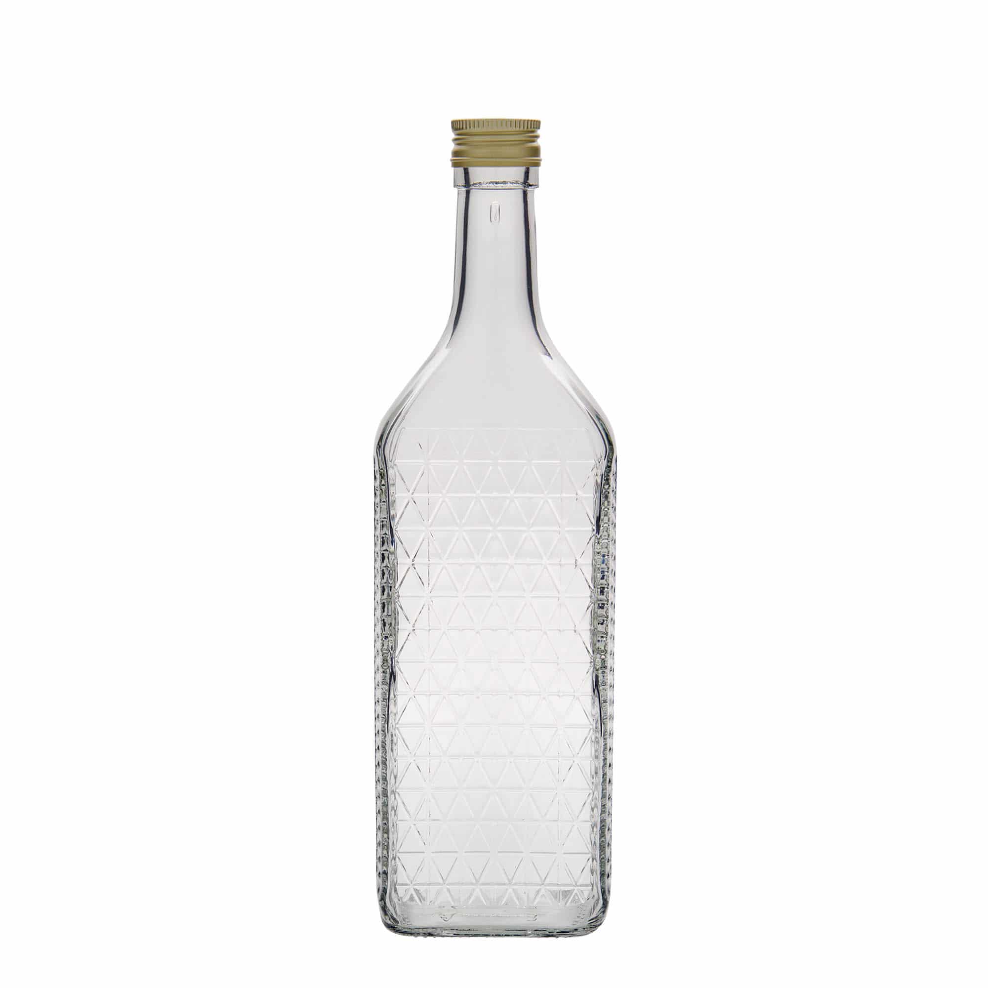 Glazen fles 'Caruso', 700 ml, rechthoekig, monding: PP 31,5