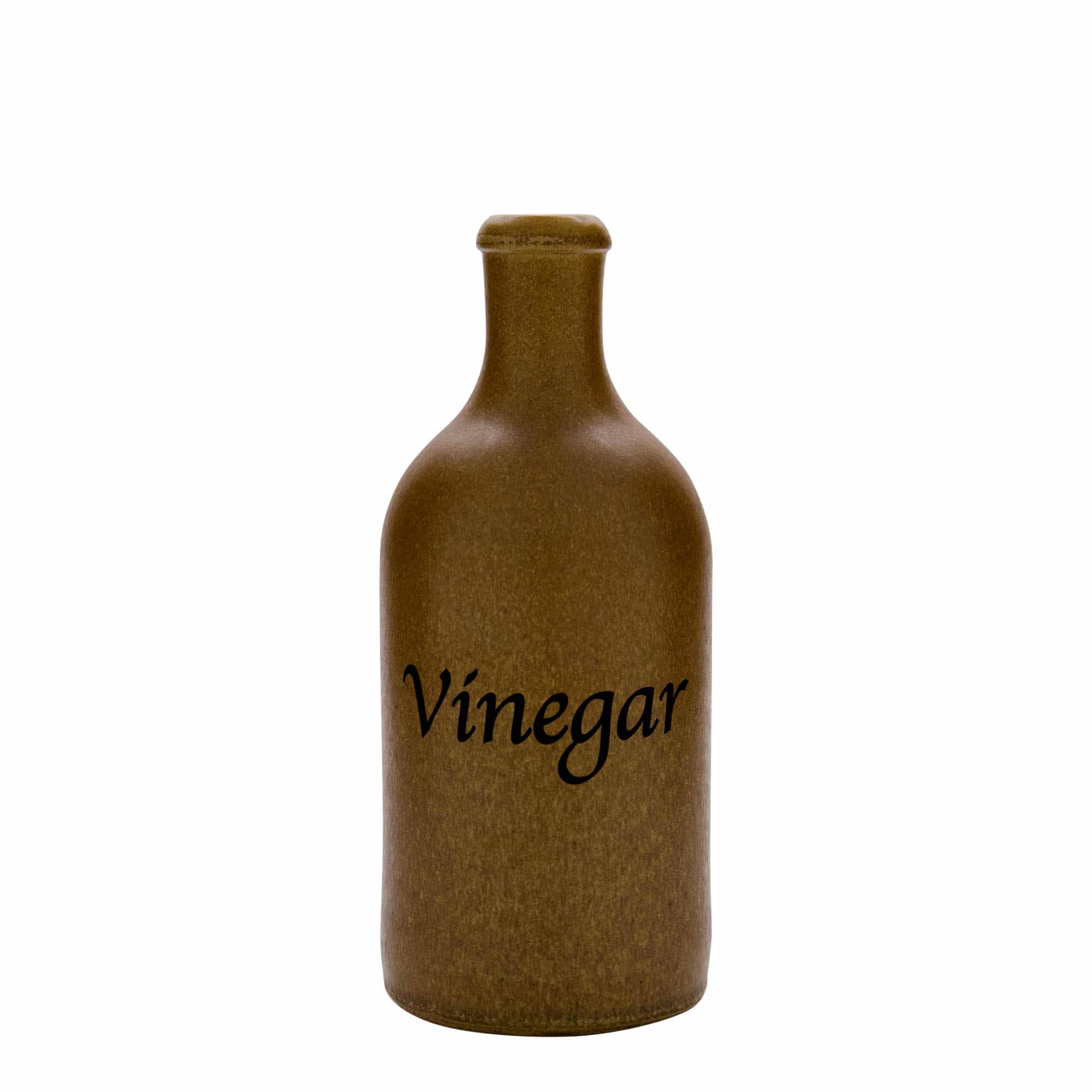 Keramische kruik, 500 ml, motief: Vinegar, steengoed, bruin-kristal, monding: kurk