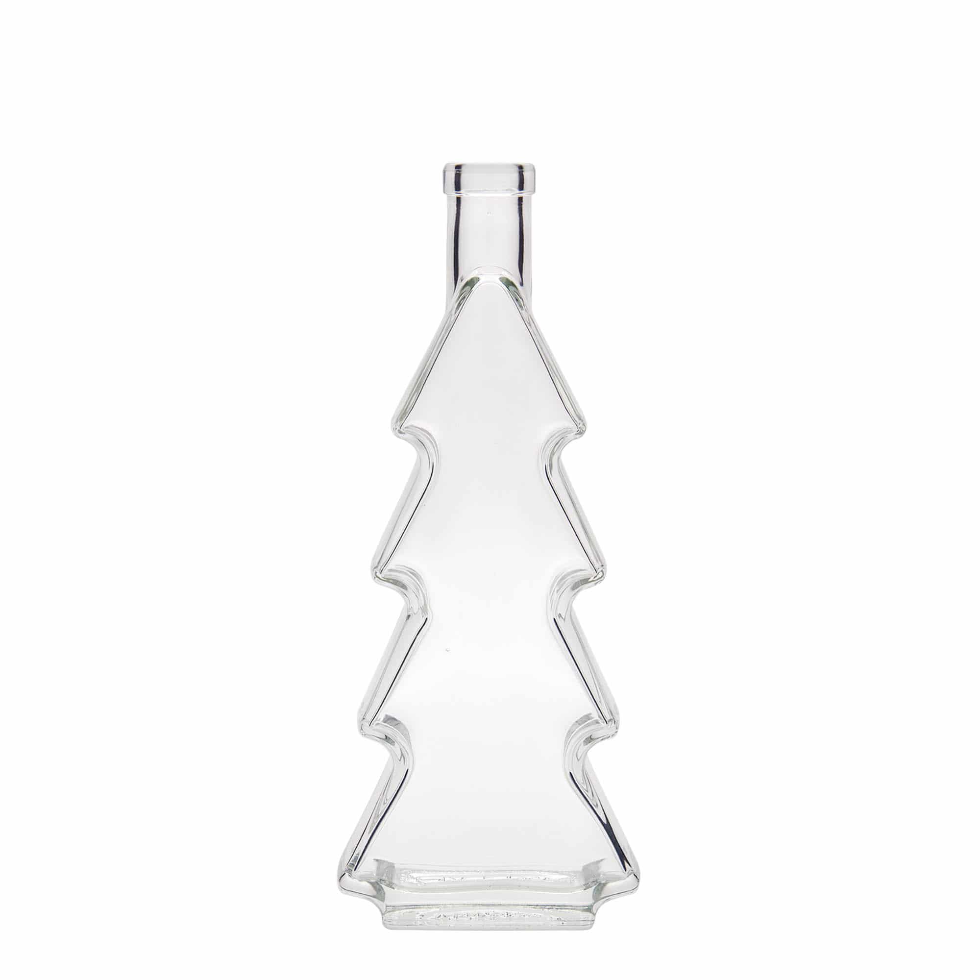 Glazen fles 'Dennenboom', 350 ml, monding: kurk