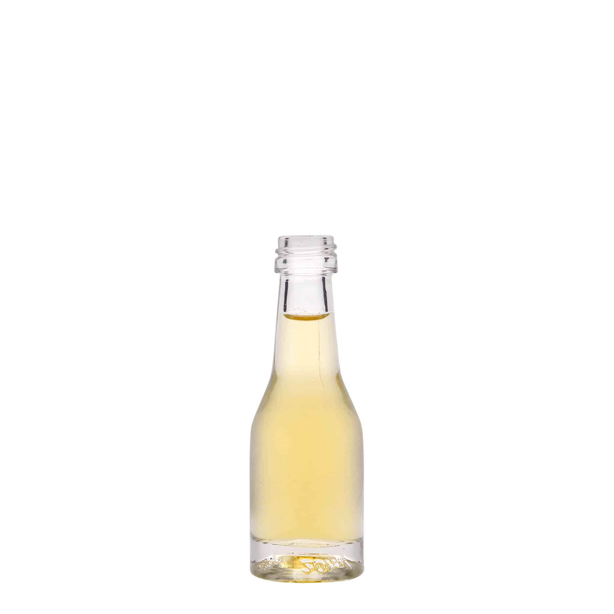 Glazen fles 'Weinschlegel', 20 ml, monding: PP 18