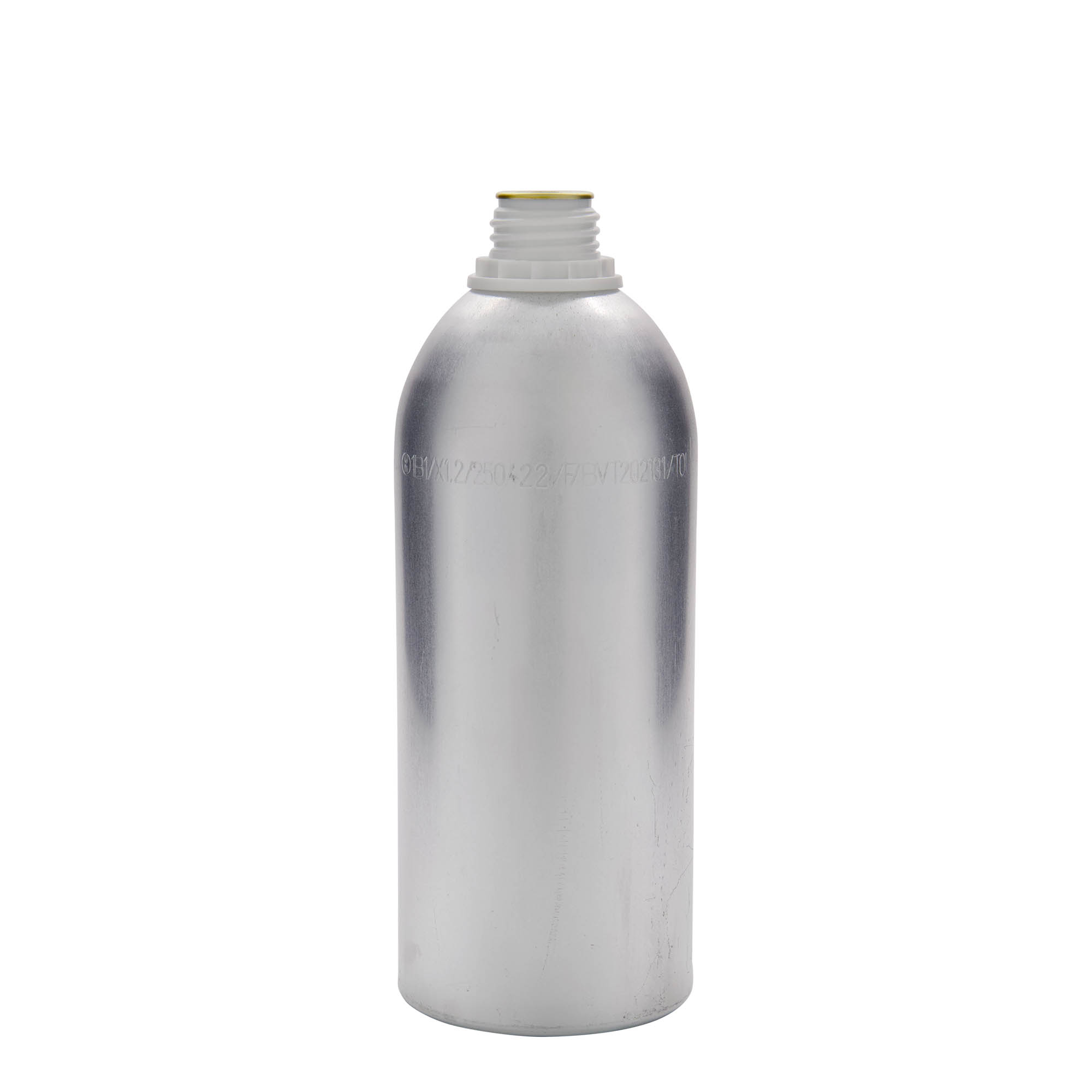 Aluminium fles, 1100 ml, metaal, zilver, monding: DIN 32