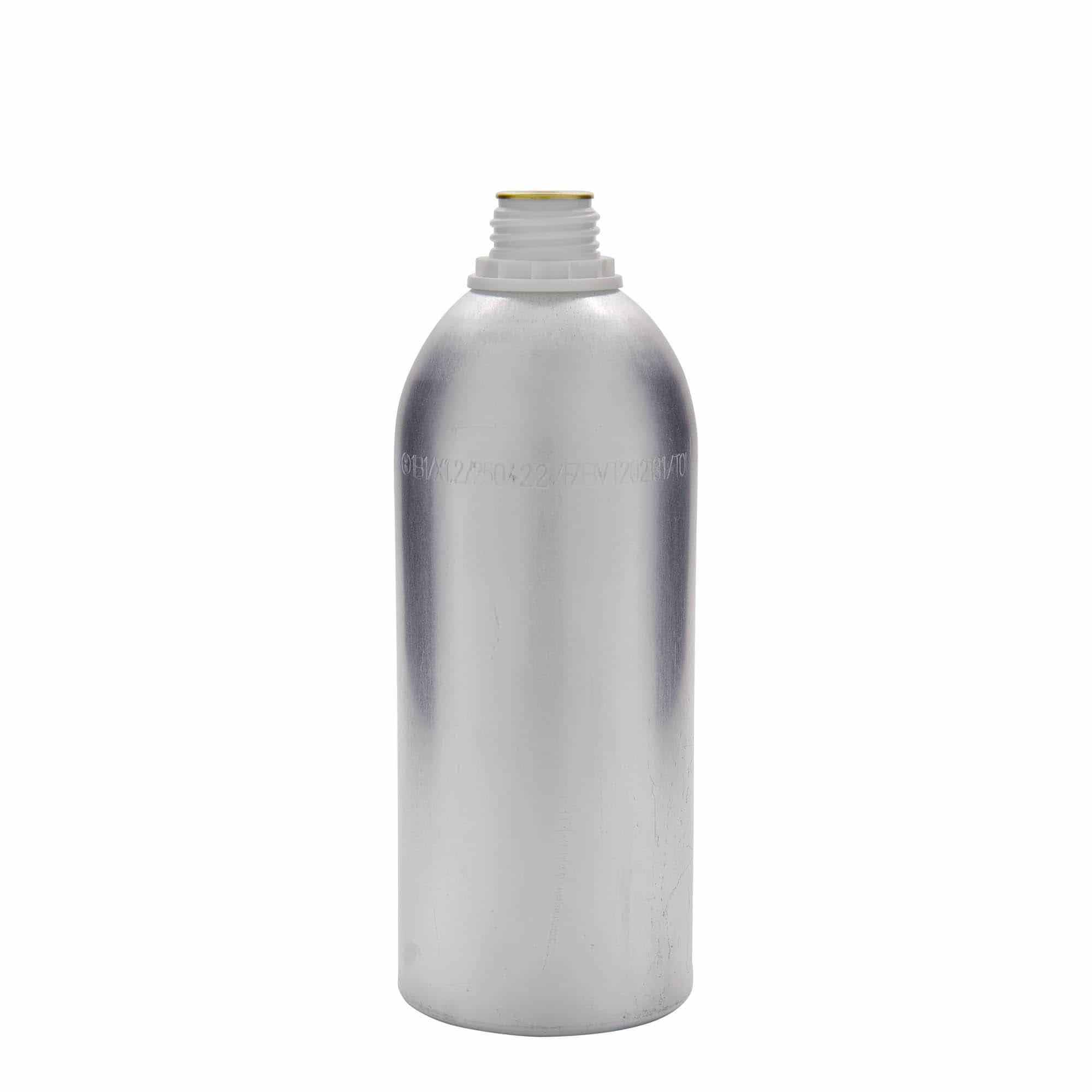 Aluminium fles, 1100 ml, metaal, zilver, monding: DIN 32