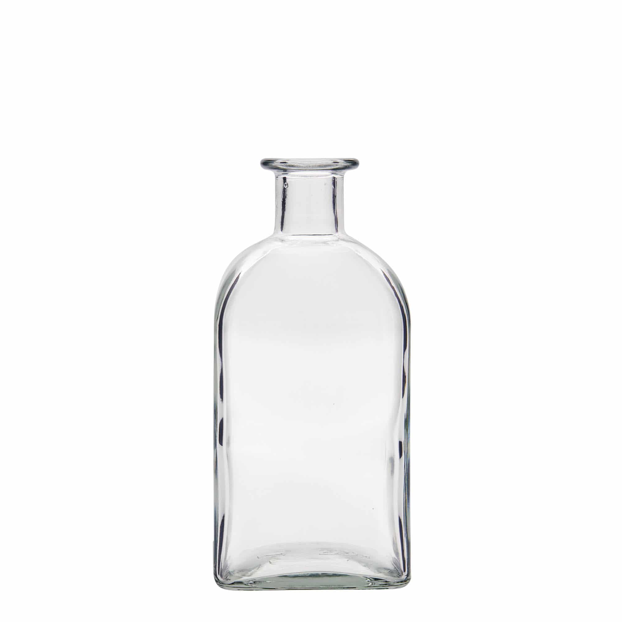 Glazen fles Apotheker carré, 500 ml, vierkant, monding: kurk