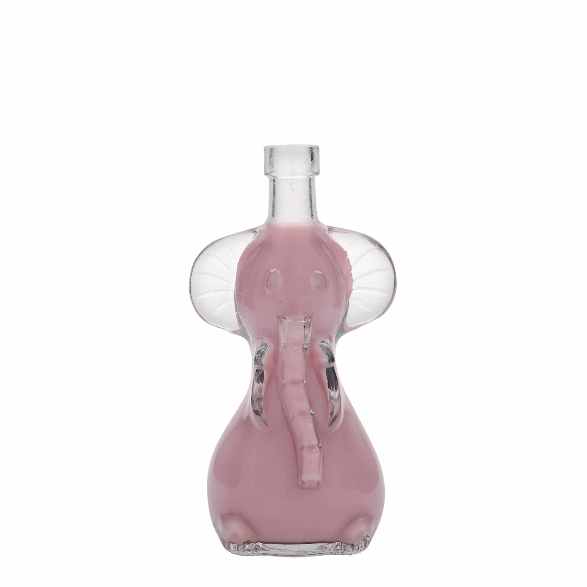 Glazen fles 'Olifant', 200 ml, monding: kurk