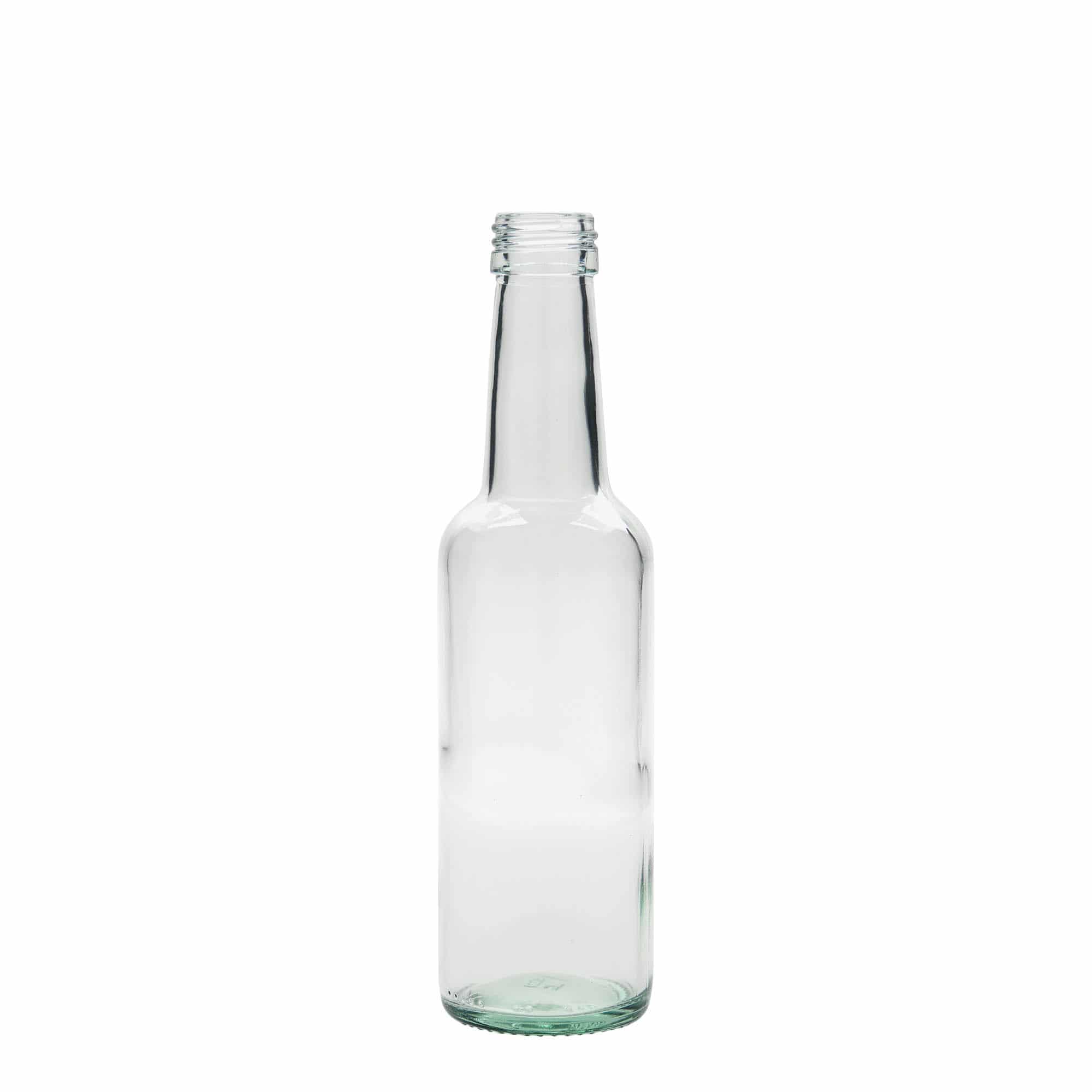 Glazen fles met rechte hals, 250 ml, monding: PP 28